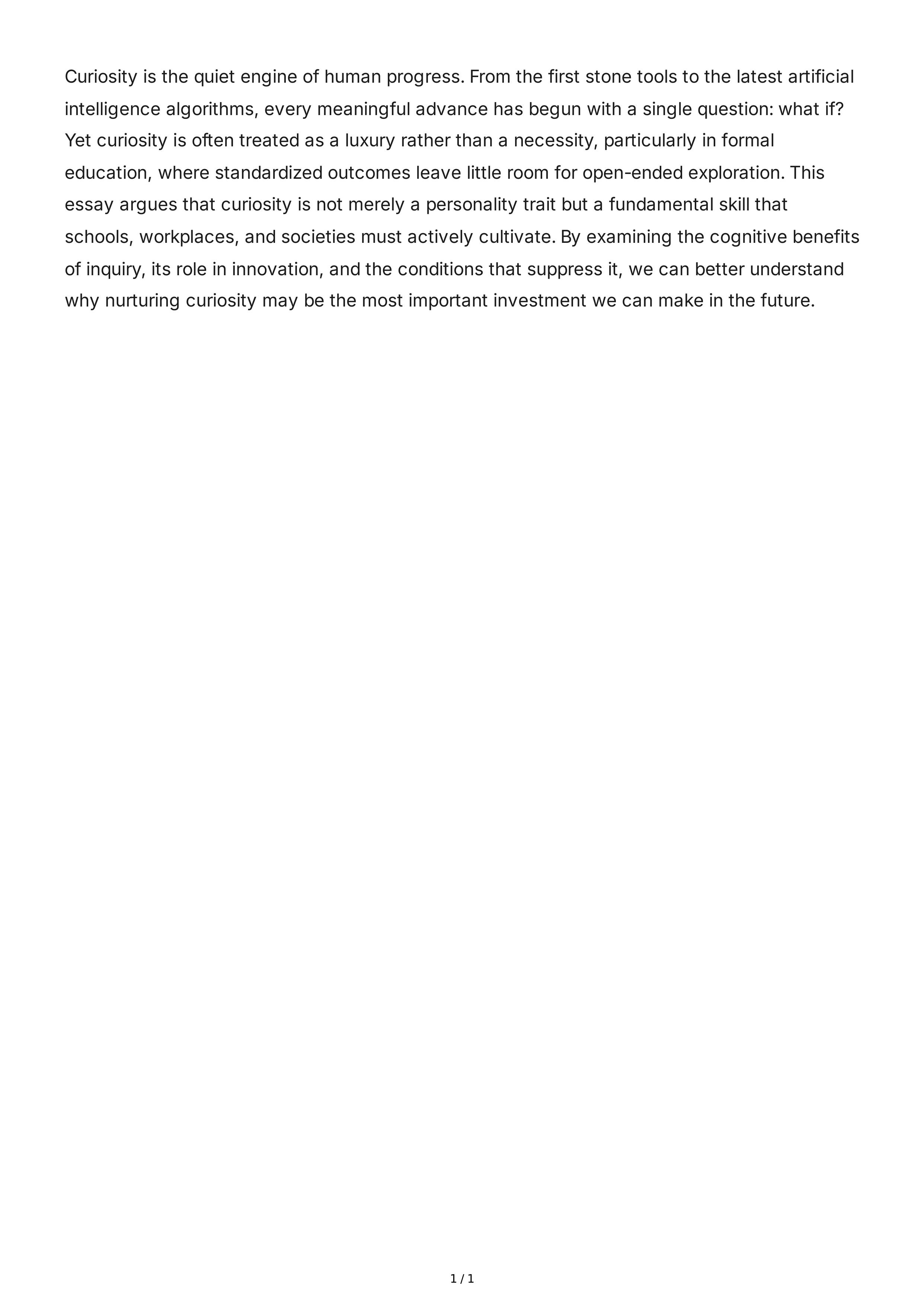 Essay Introduction Paragraph — page 1