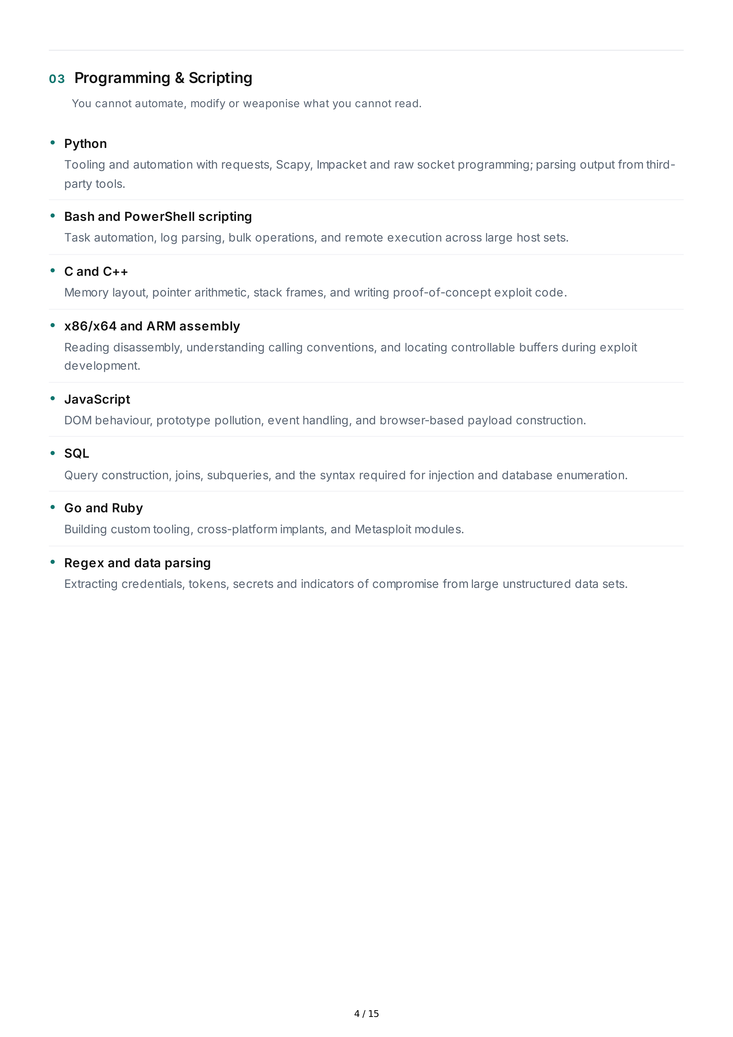 Ethical Hacking Technical Skills — page 4