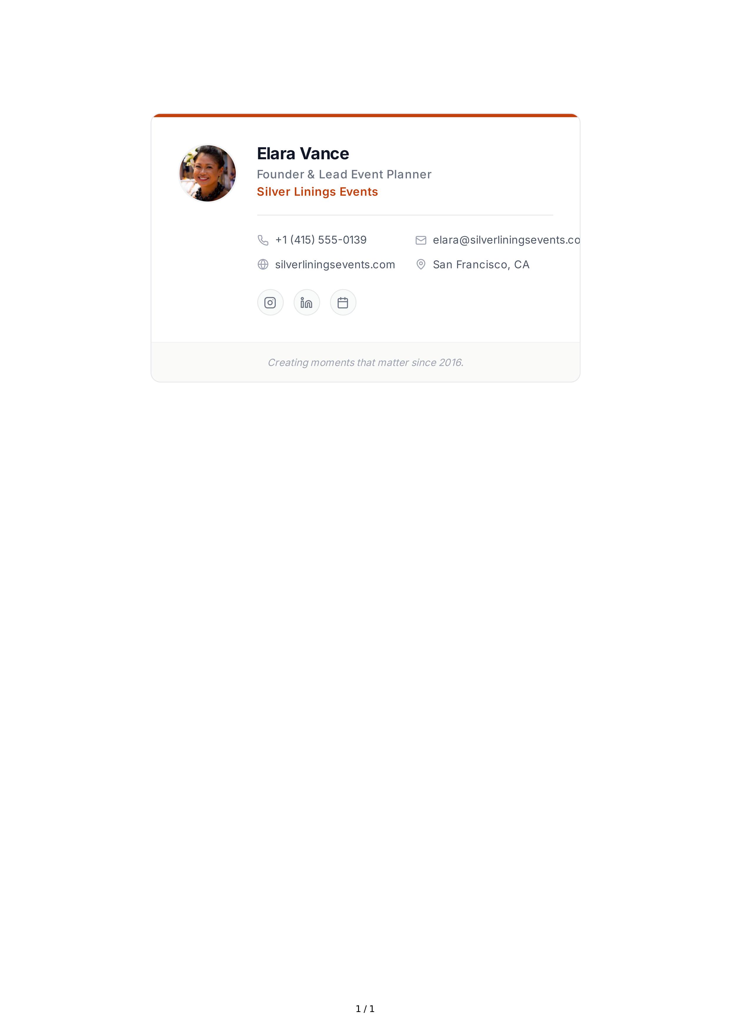 Event Planner Email Signature — page 1