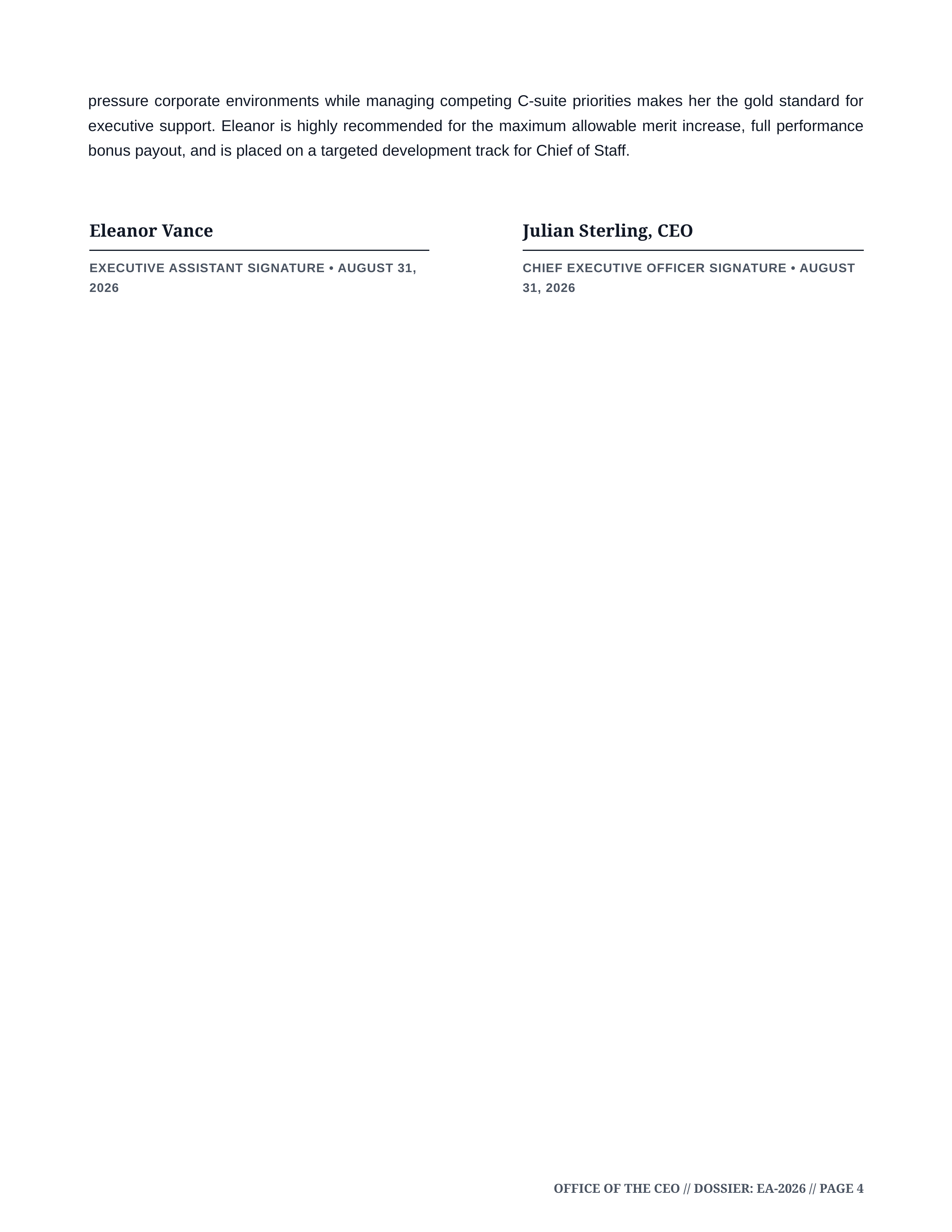 Executive Assistant Performance Review — page 4