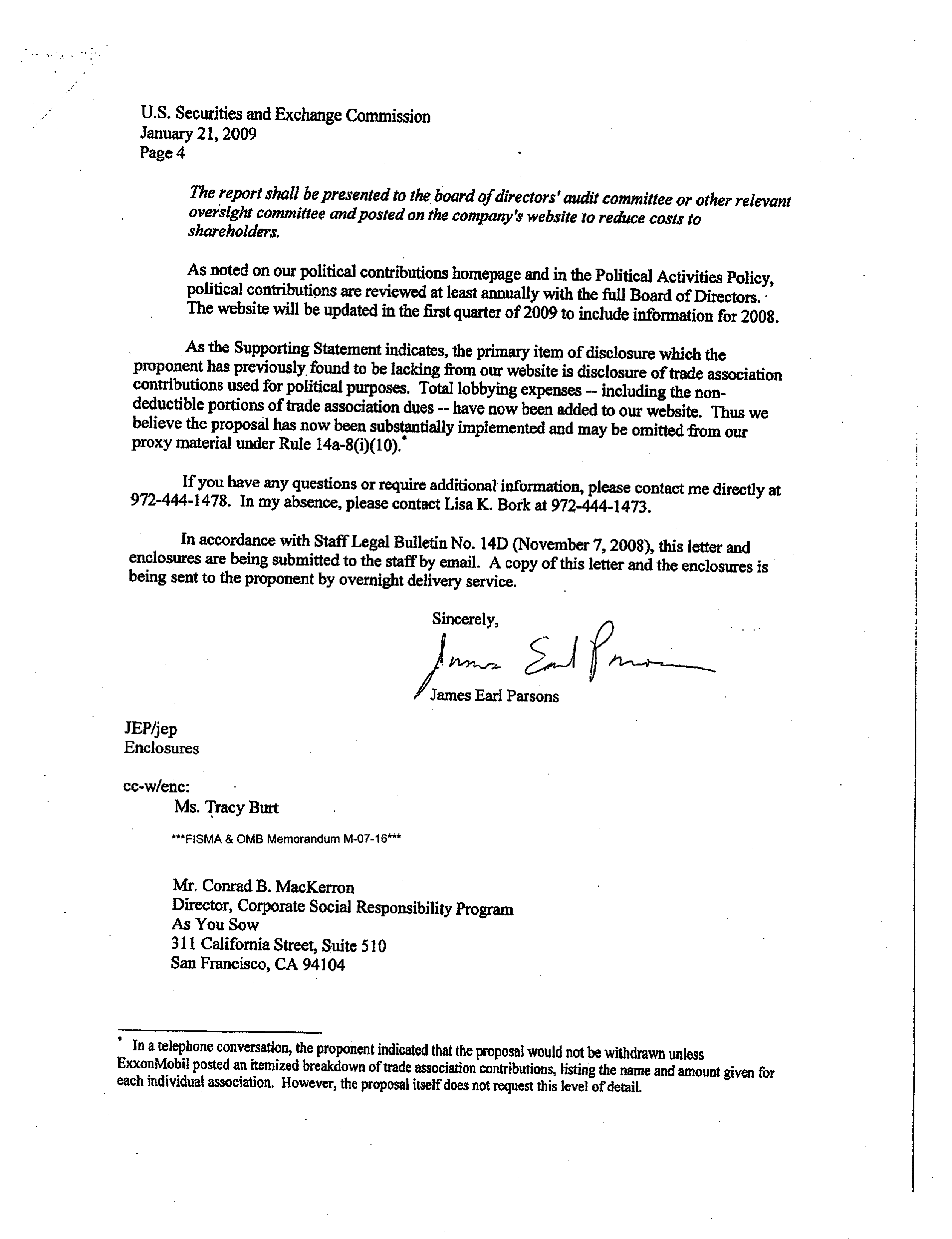 Exxon Mobil proposal  — page 10