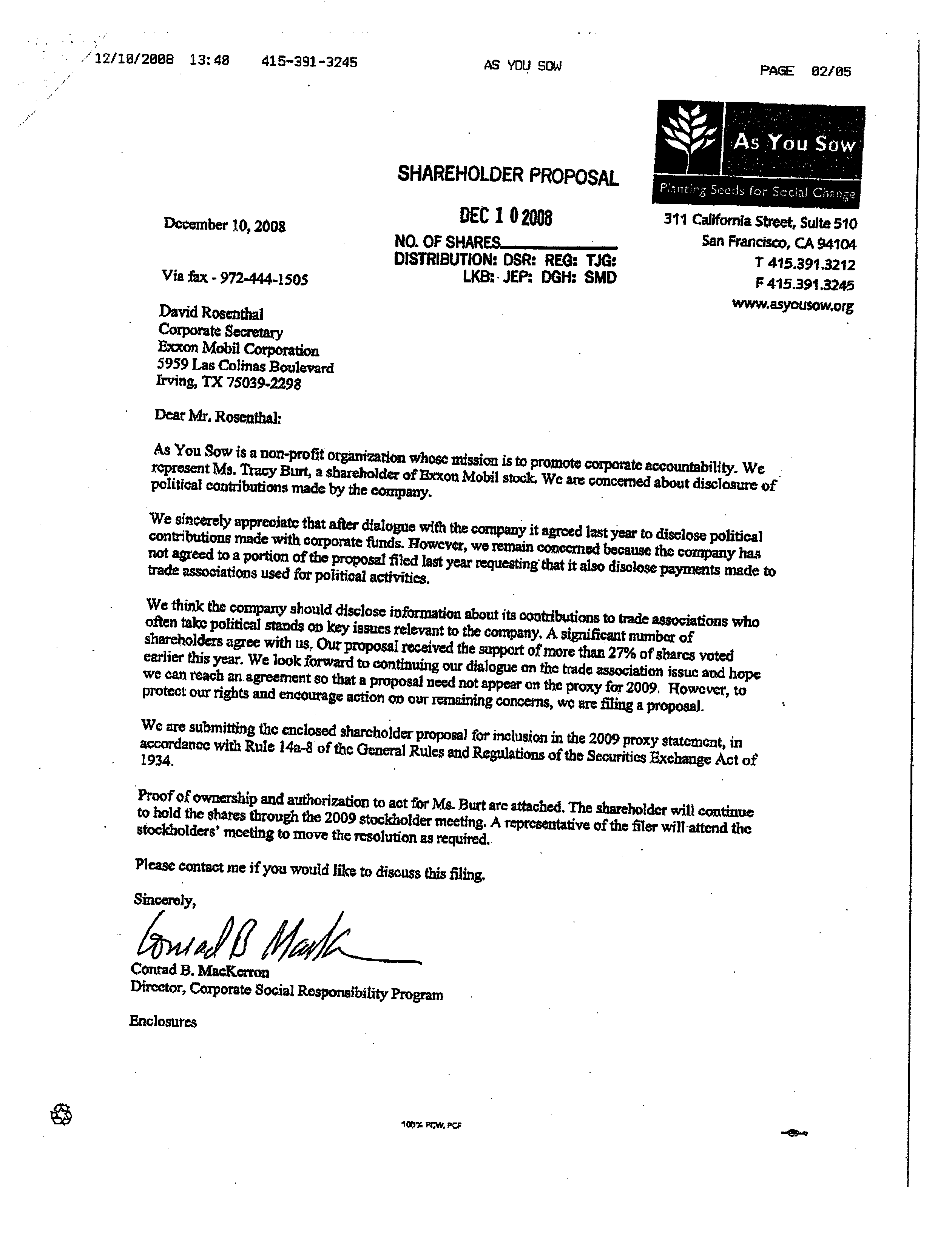 Exxon Mobil proposal  — page 12