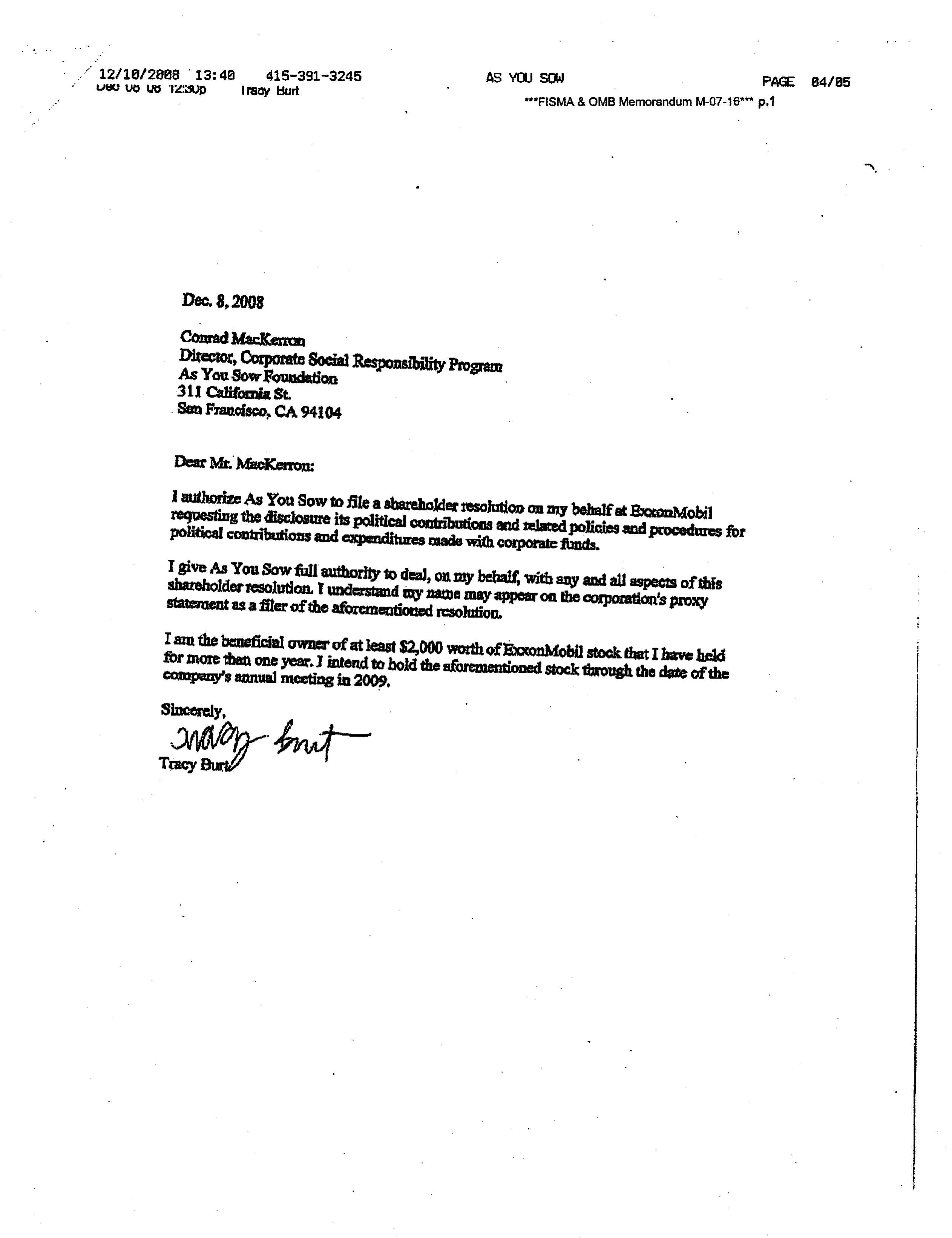 Exxon Mobil proposal  — page 14