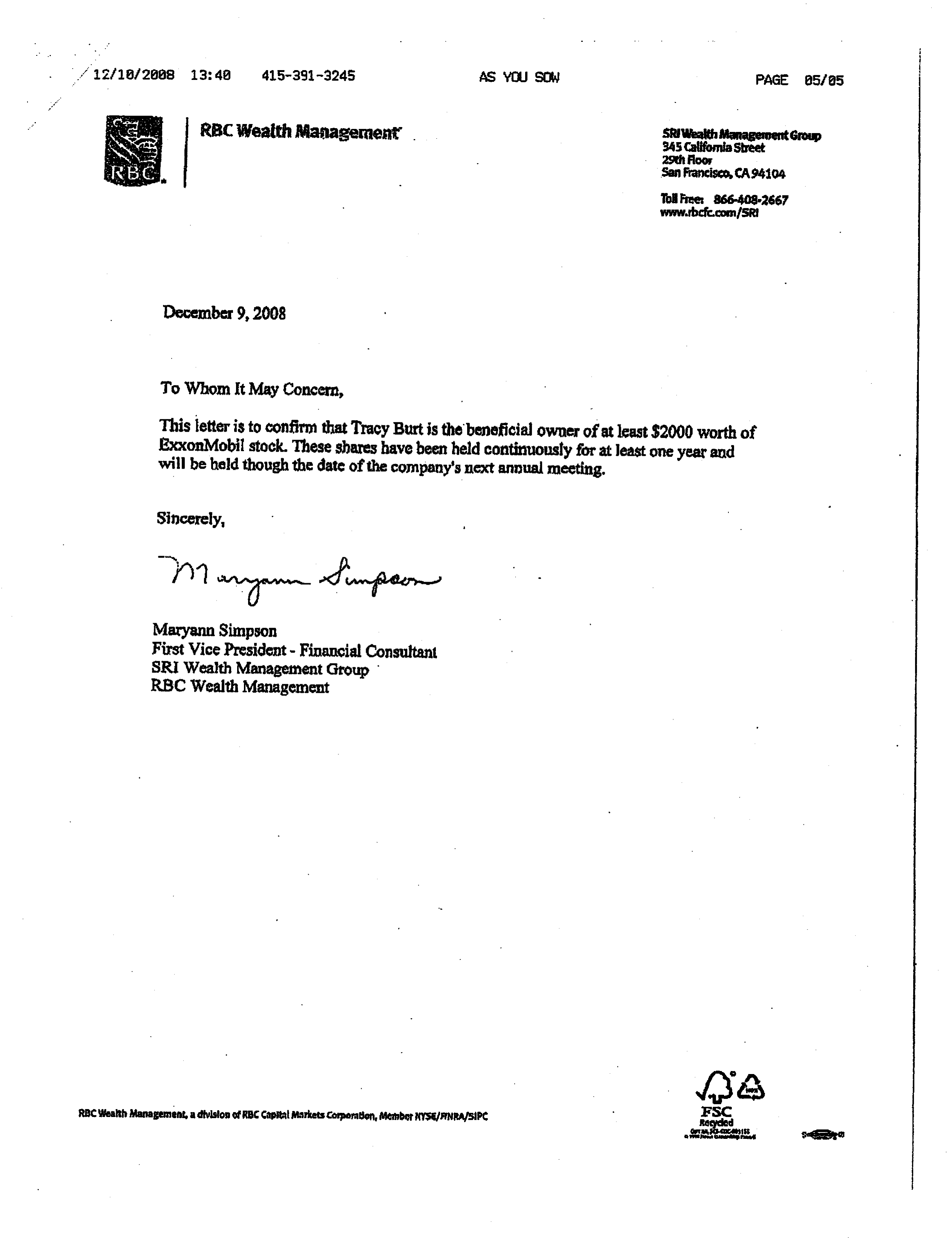 Exxon Mobil proposal  — page 15