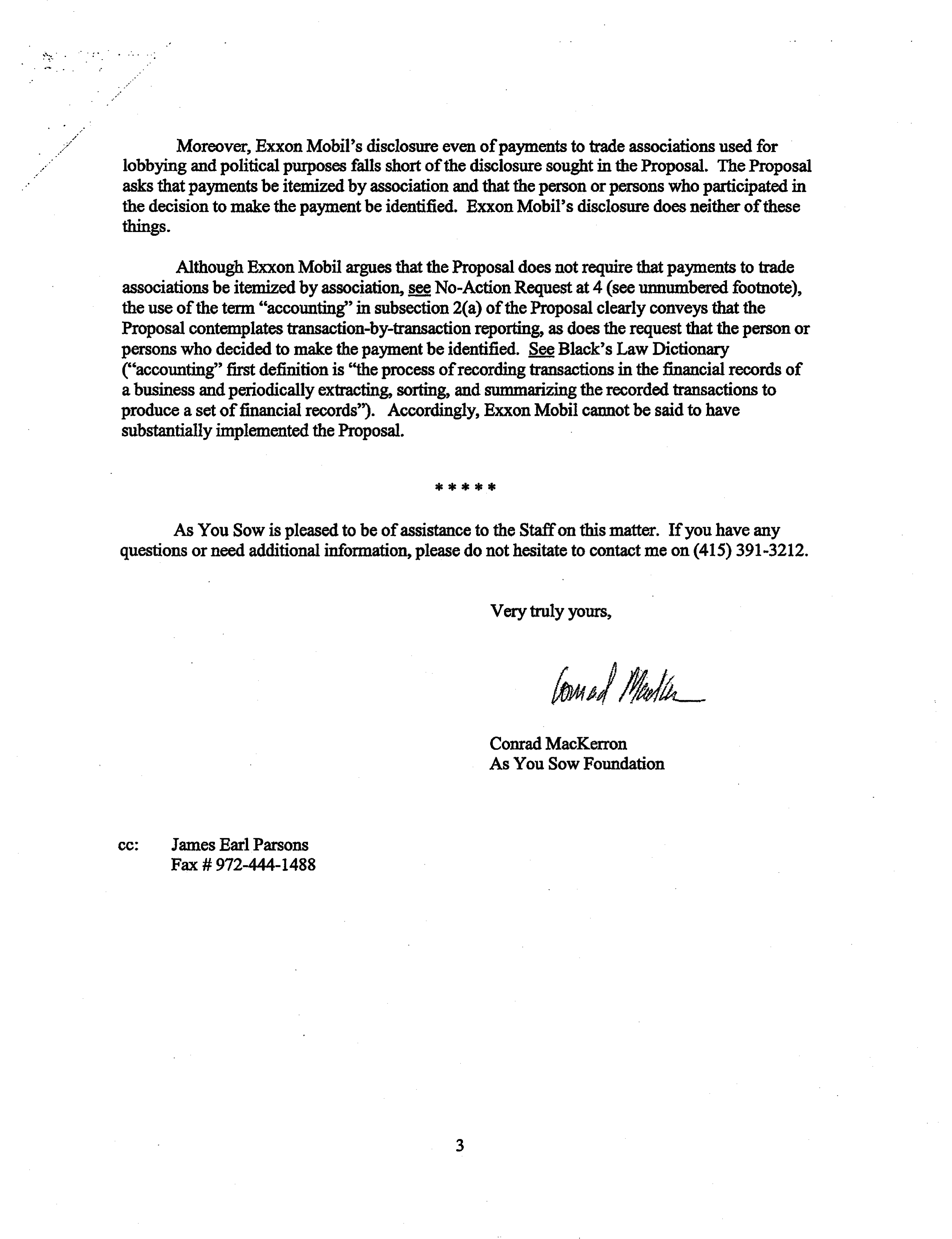 Exxon Mobil proposal  — page 6