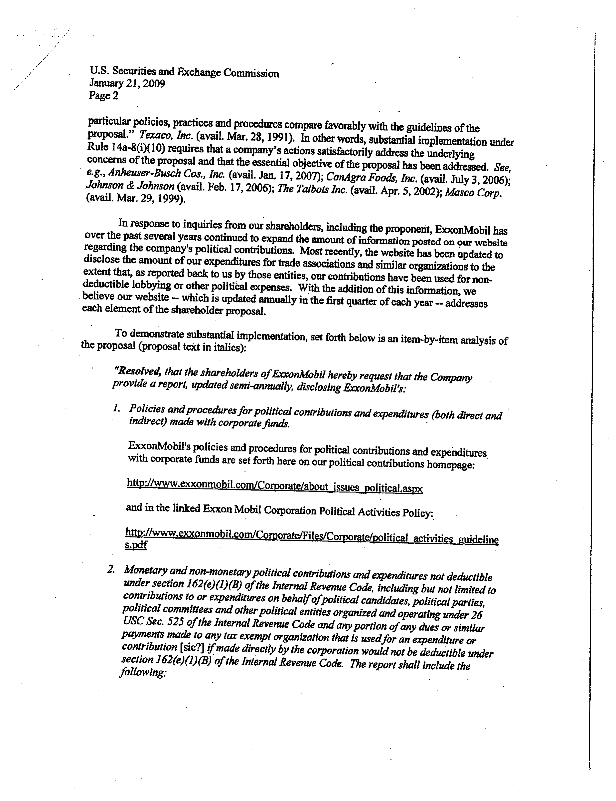 Exxon Mobil proposal  — page 8