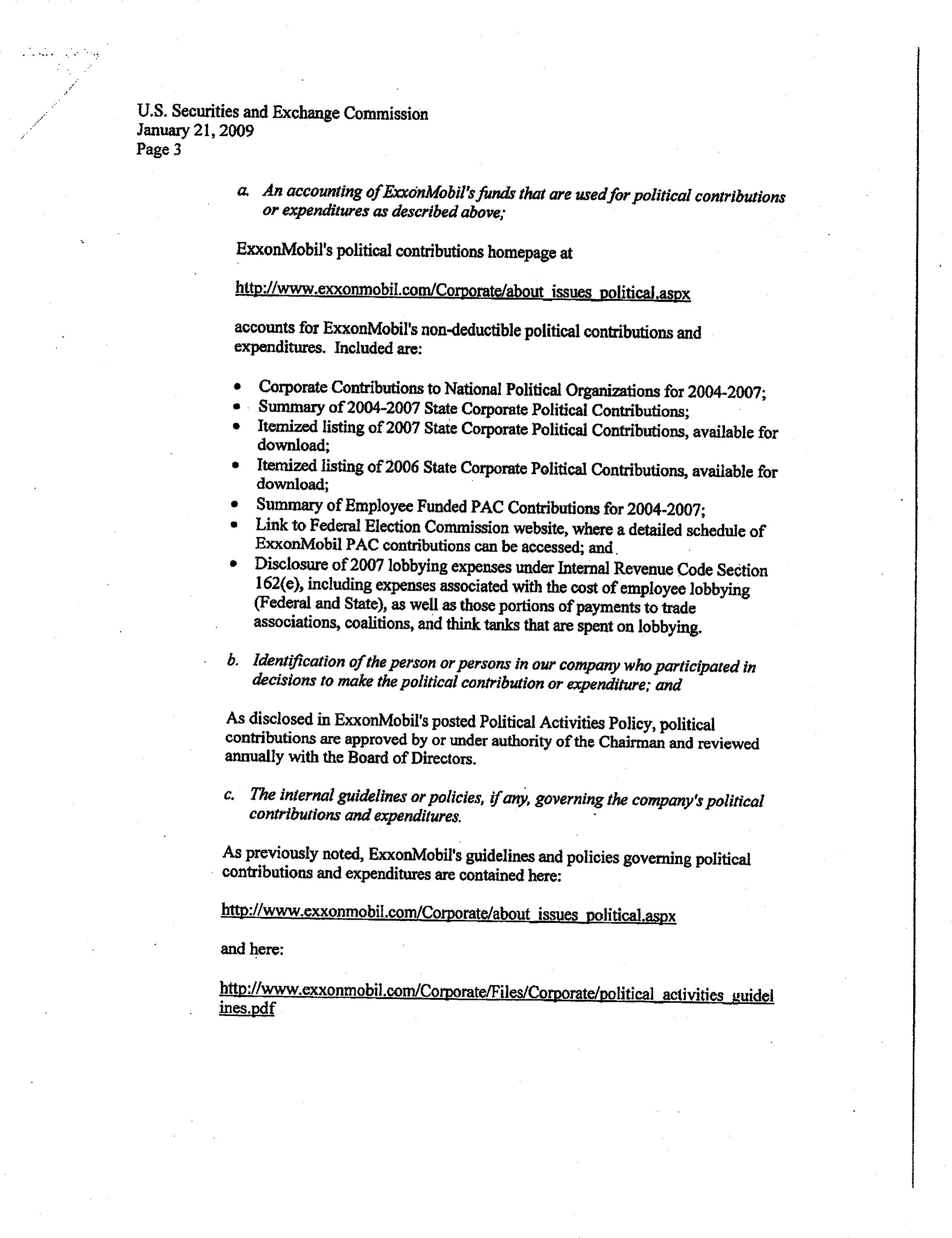 Exxon Mobil proposal  — page 9