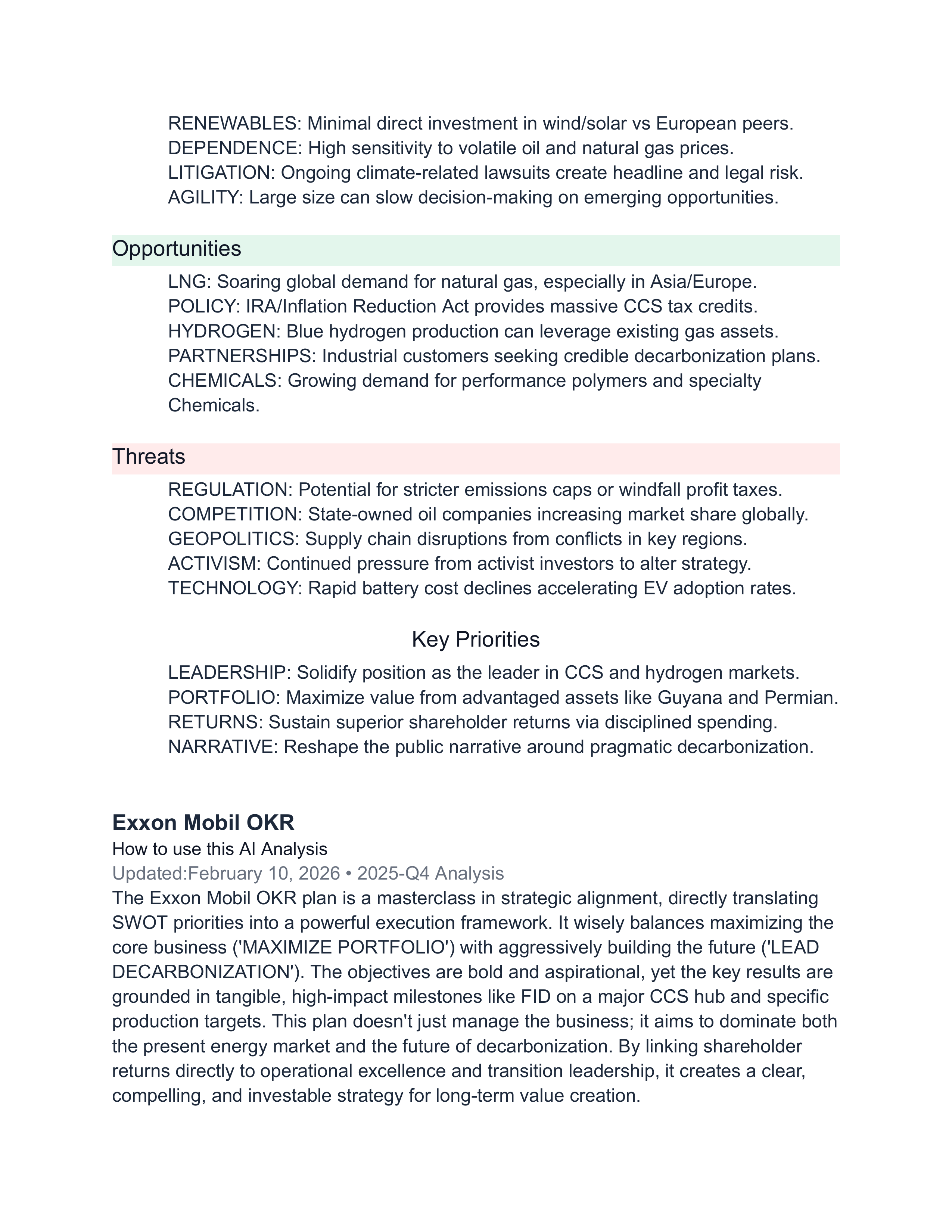 Exxon Mobil SWOT Analysis  — page 2