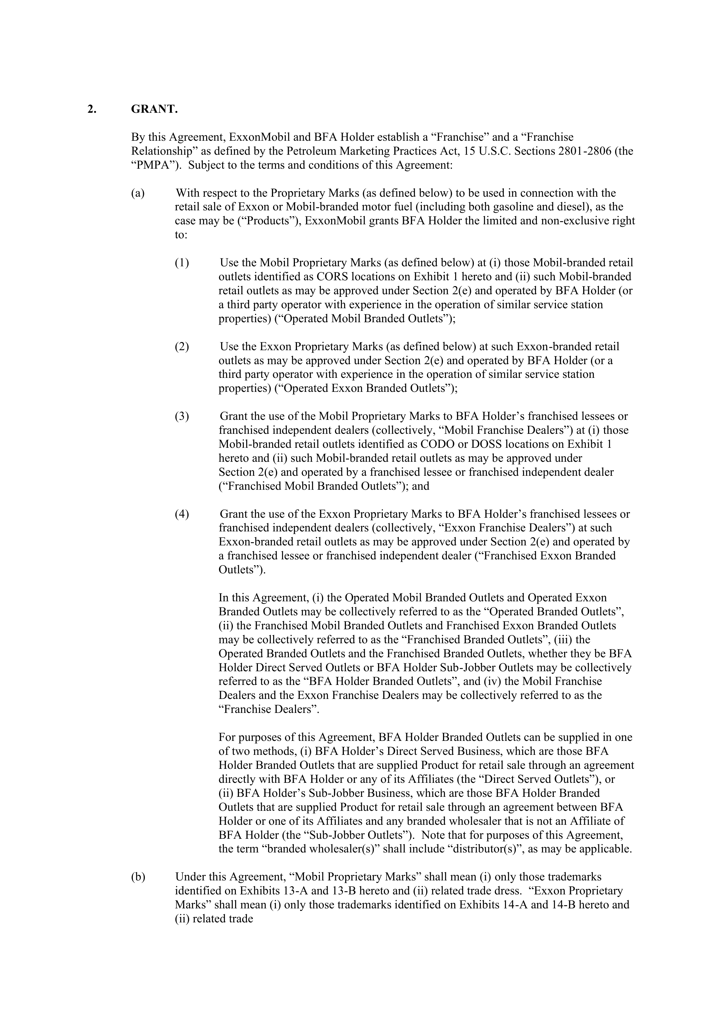ExxonMobil Brand Fee Agreement — page 2