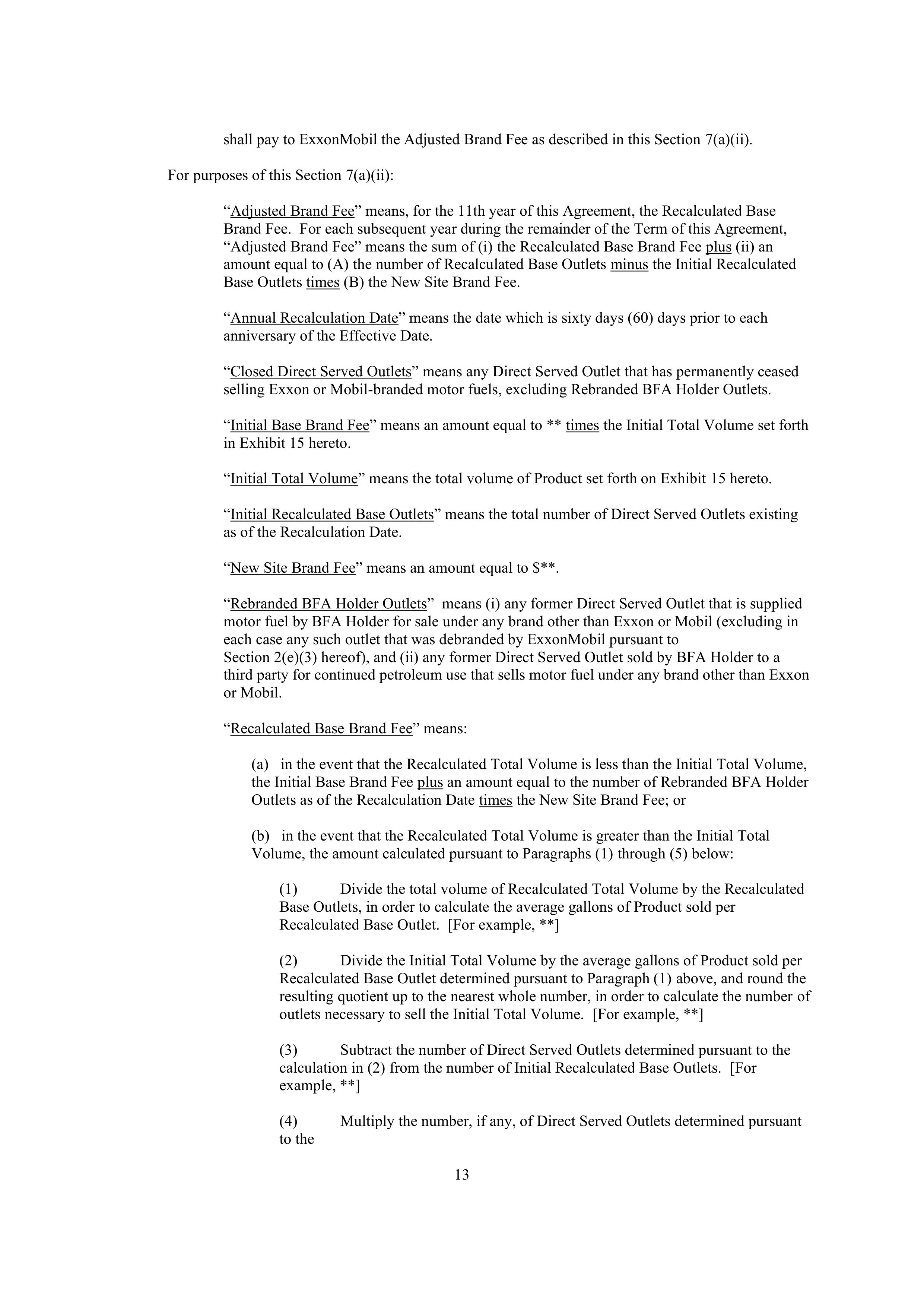 ExxonMobil Brand Fee Agreement — page 23