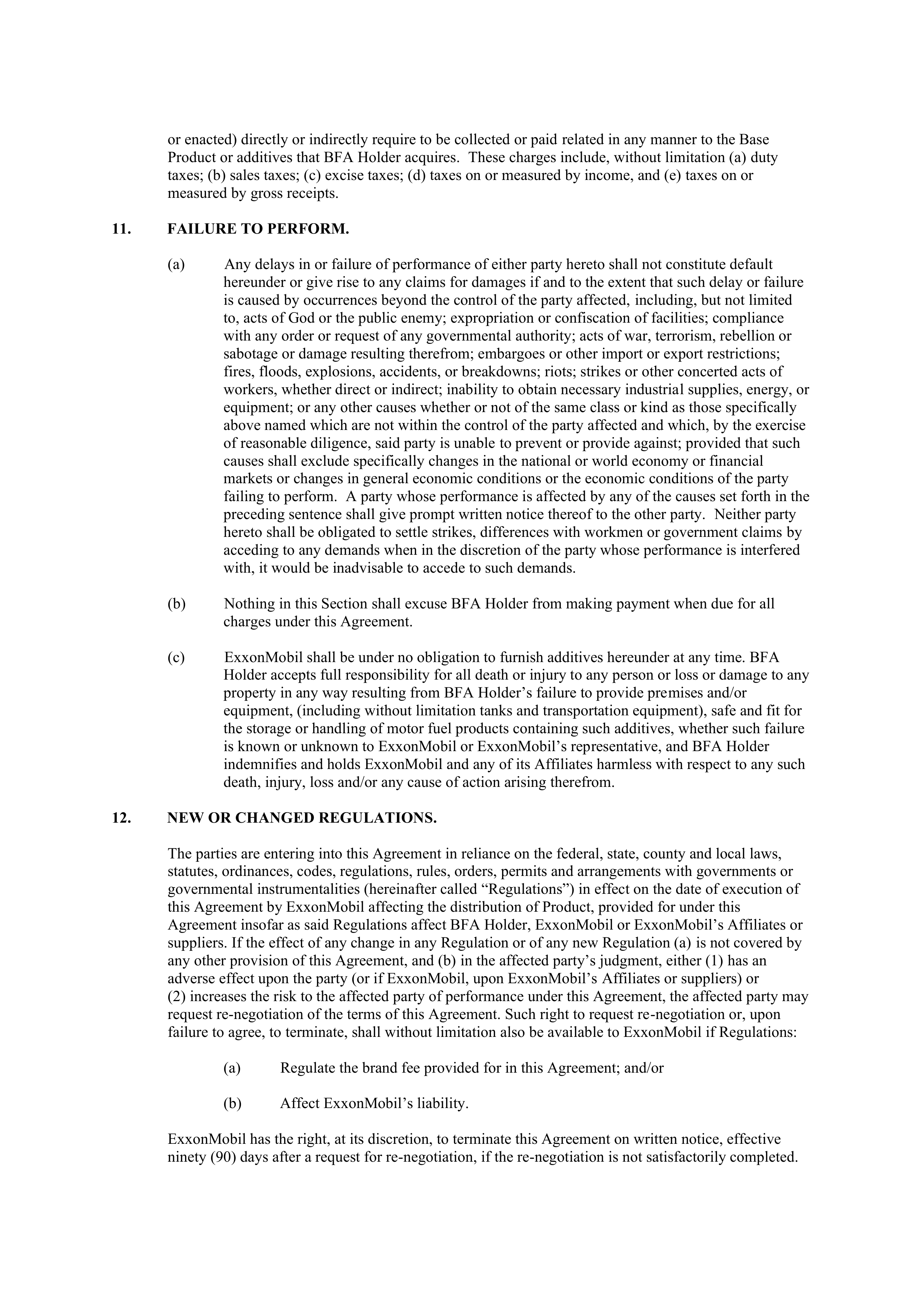 ExxonMobil Brand Fee Agreement — page 33