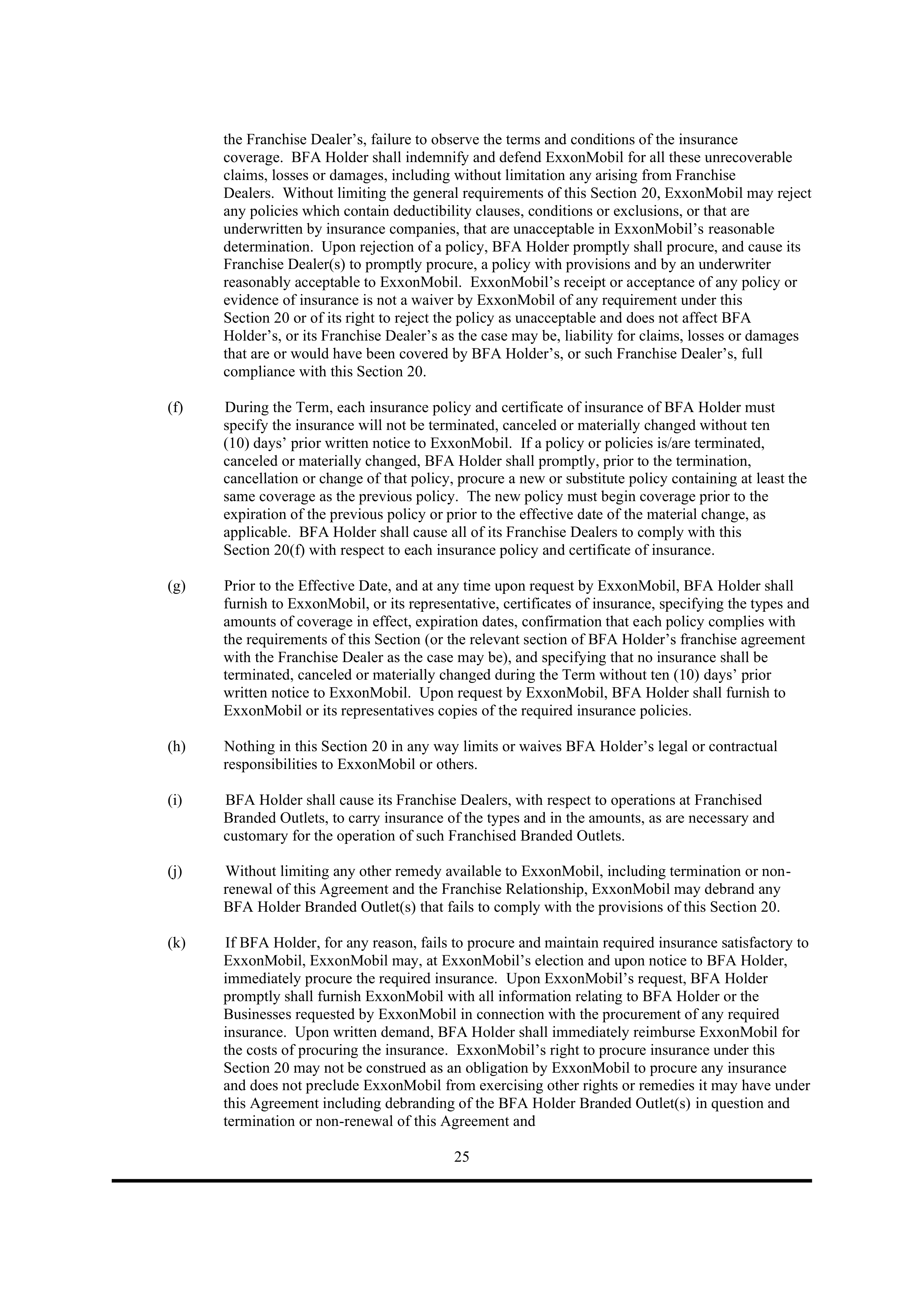 ExxonMobil Brand Fee Agreement — page 44