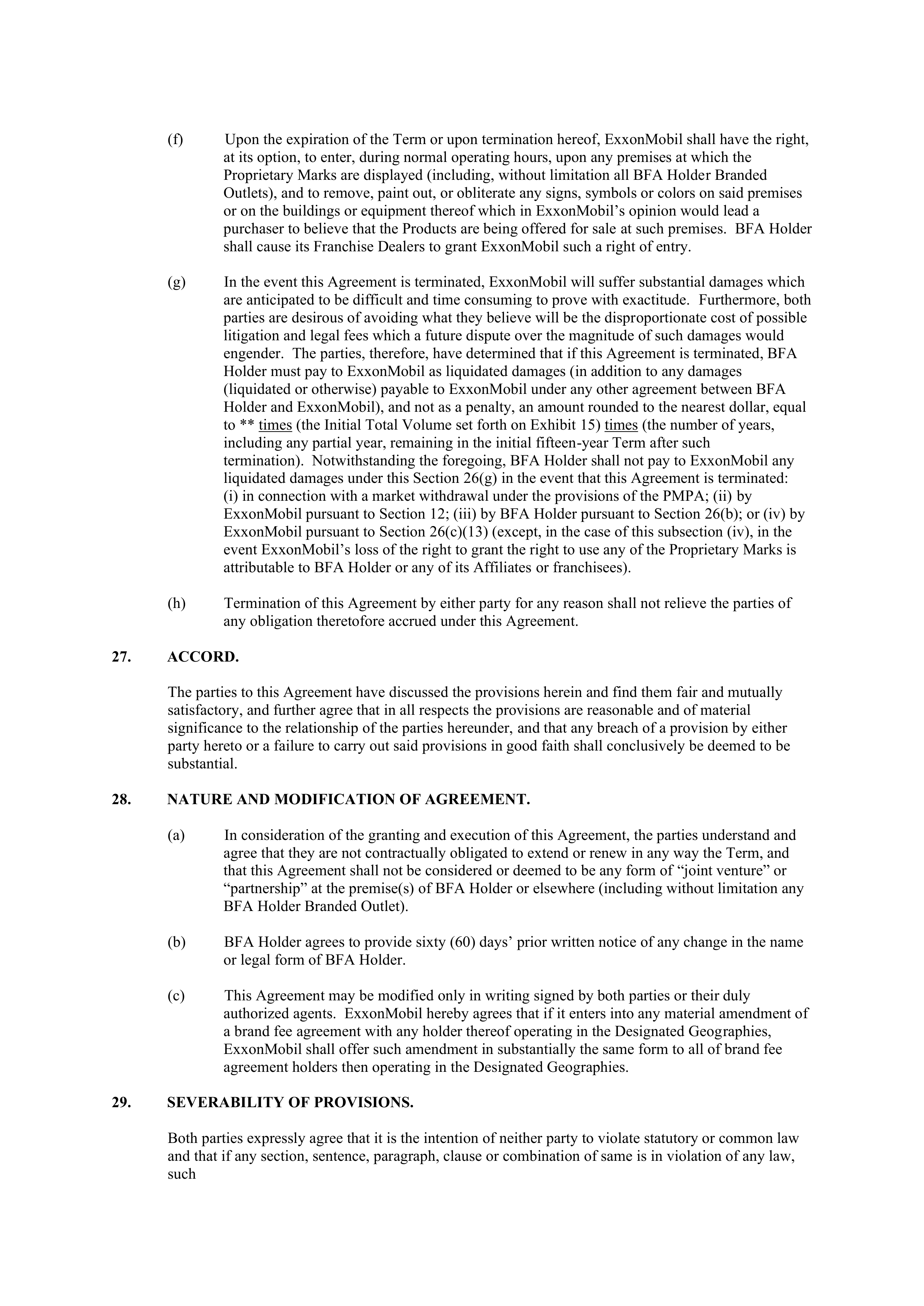 ExxonMobil Brand Fee Agreement — page 51