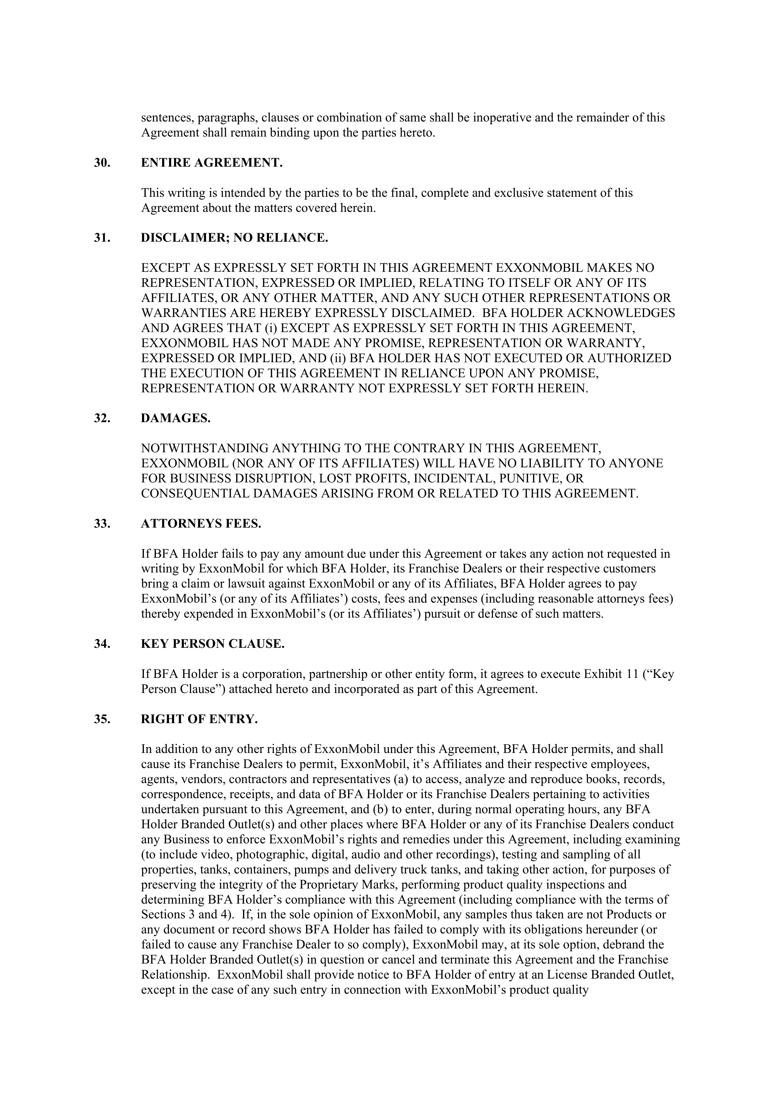 ExxonMobil Brand Fee Agreement — page 53