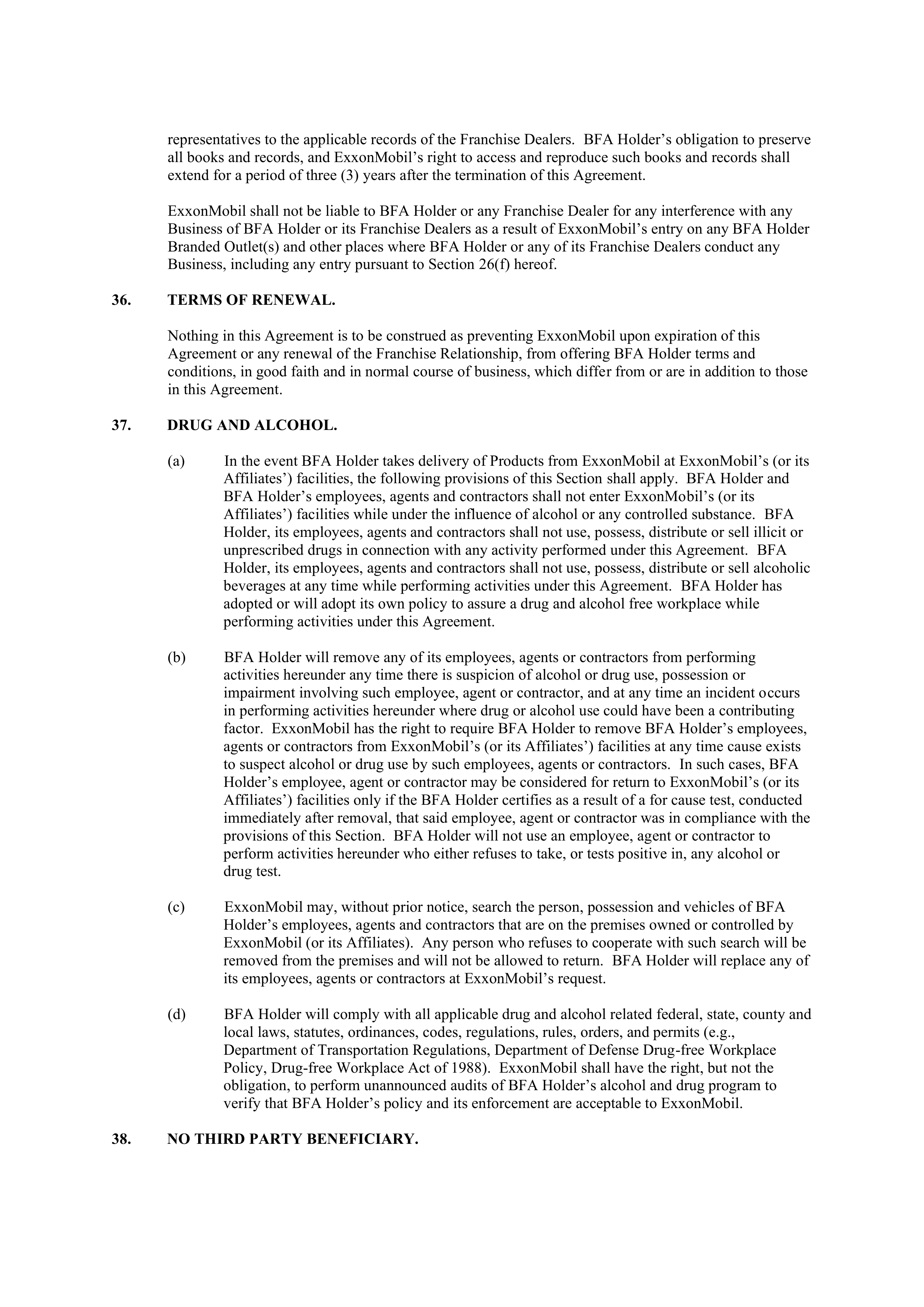ExxonMobil Brand Fee Agreement — page 55