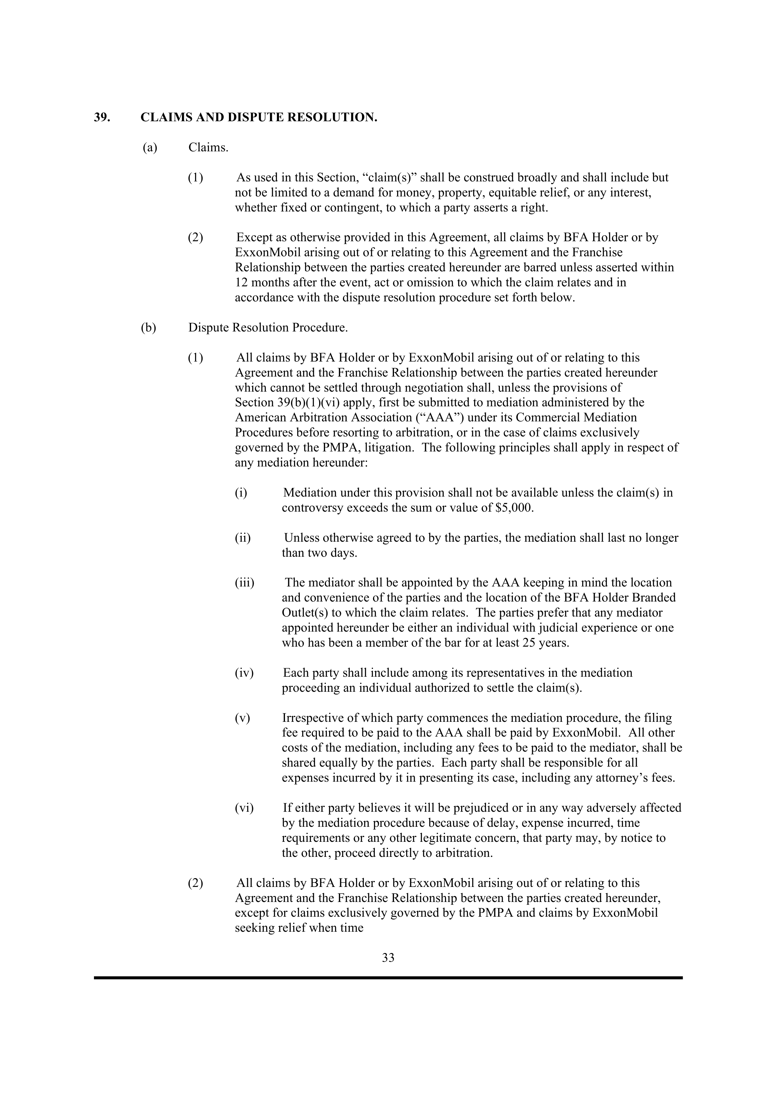 ExxonMobil Brand Fee Agreement — page 57