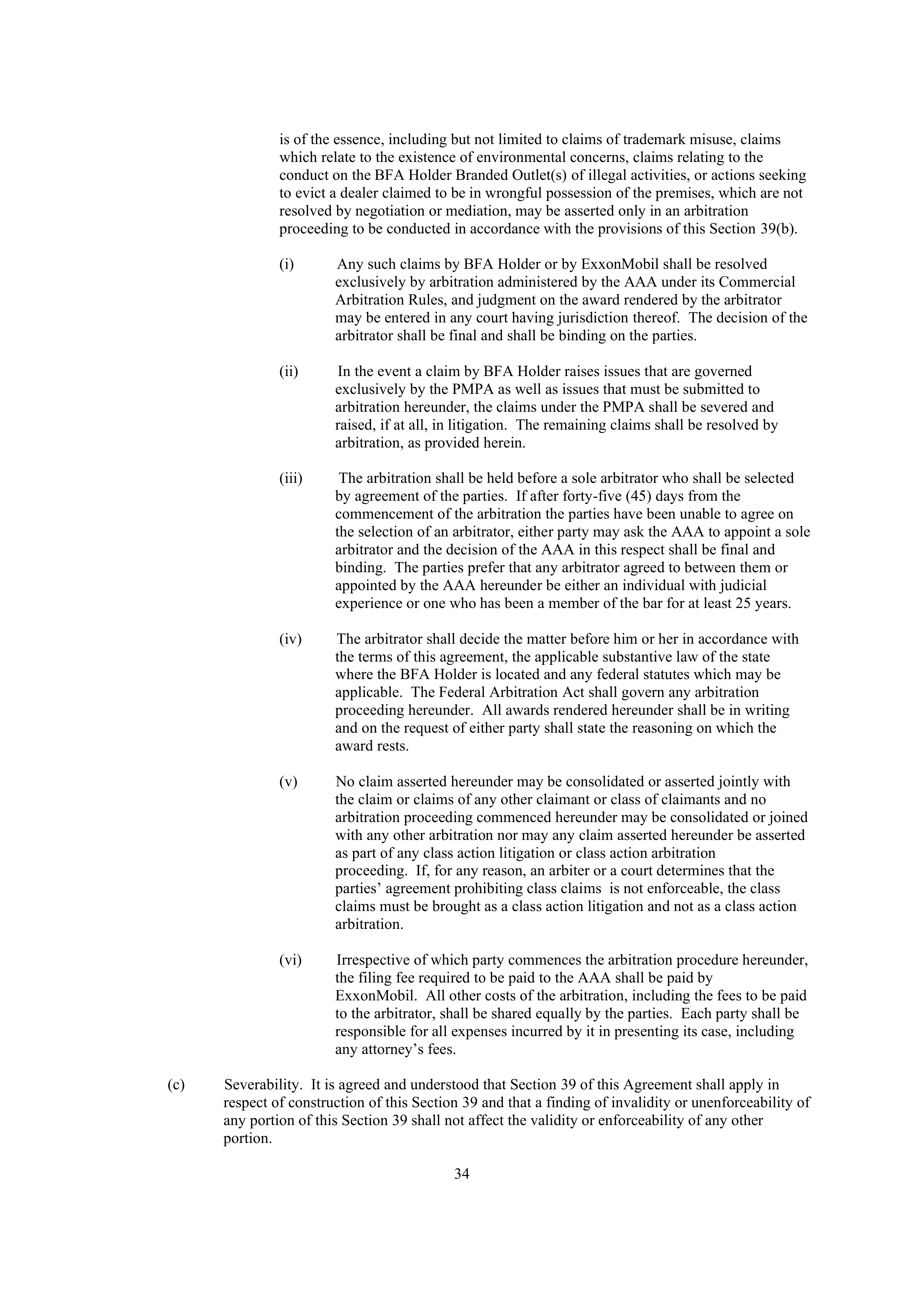 ExxonMobil Brand Fee Agreement — page 58