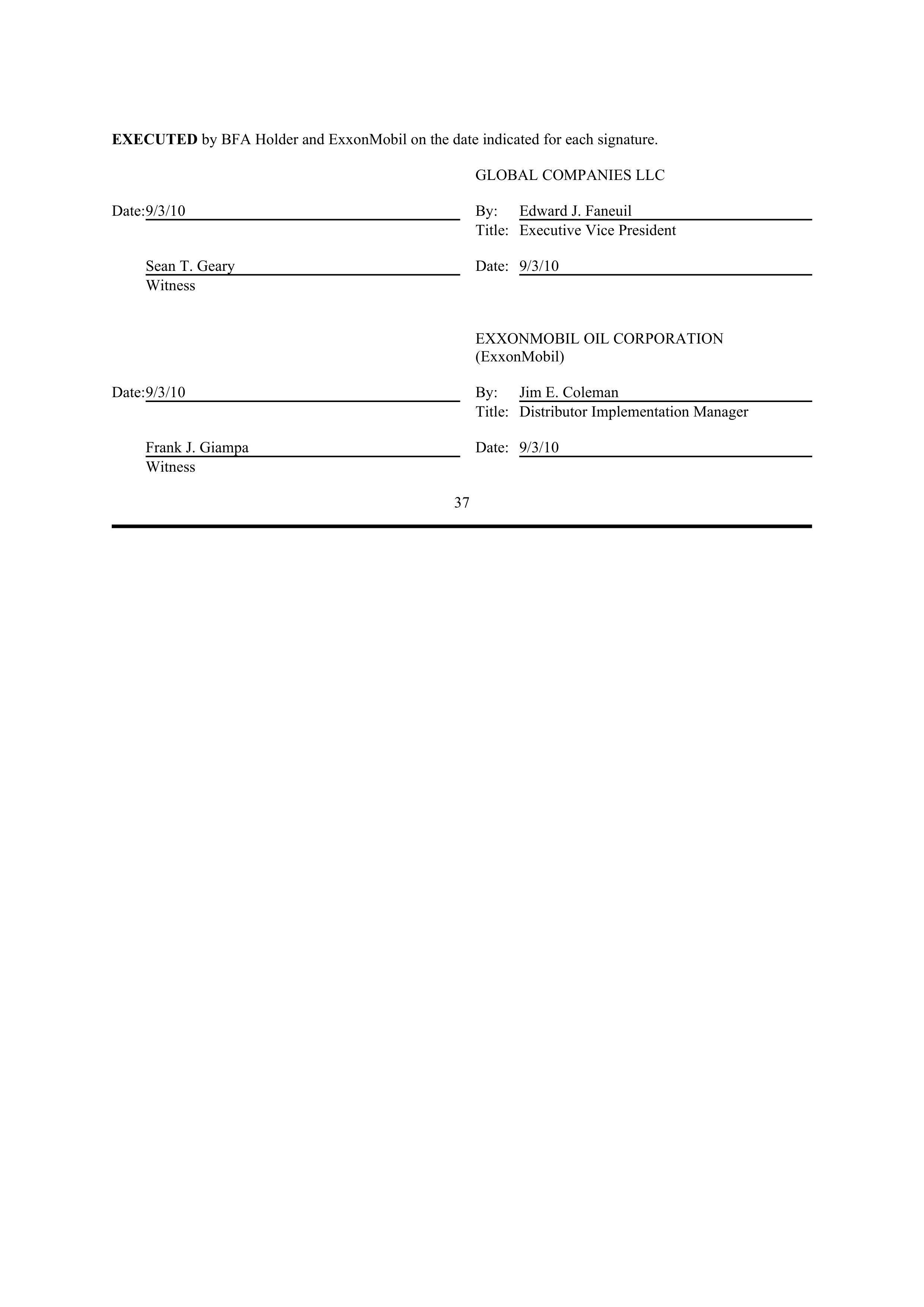 ExxonMobil Brand Fee Agreement — page 62