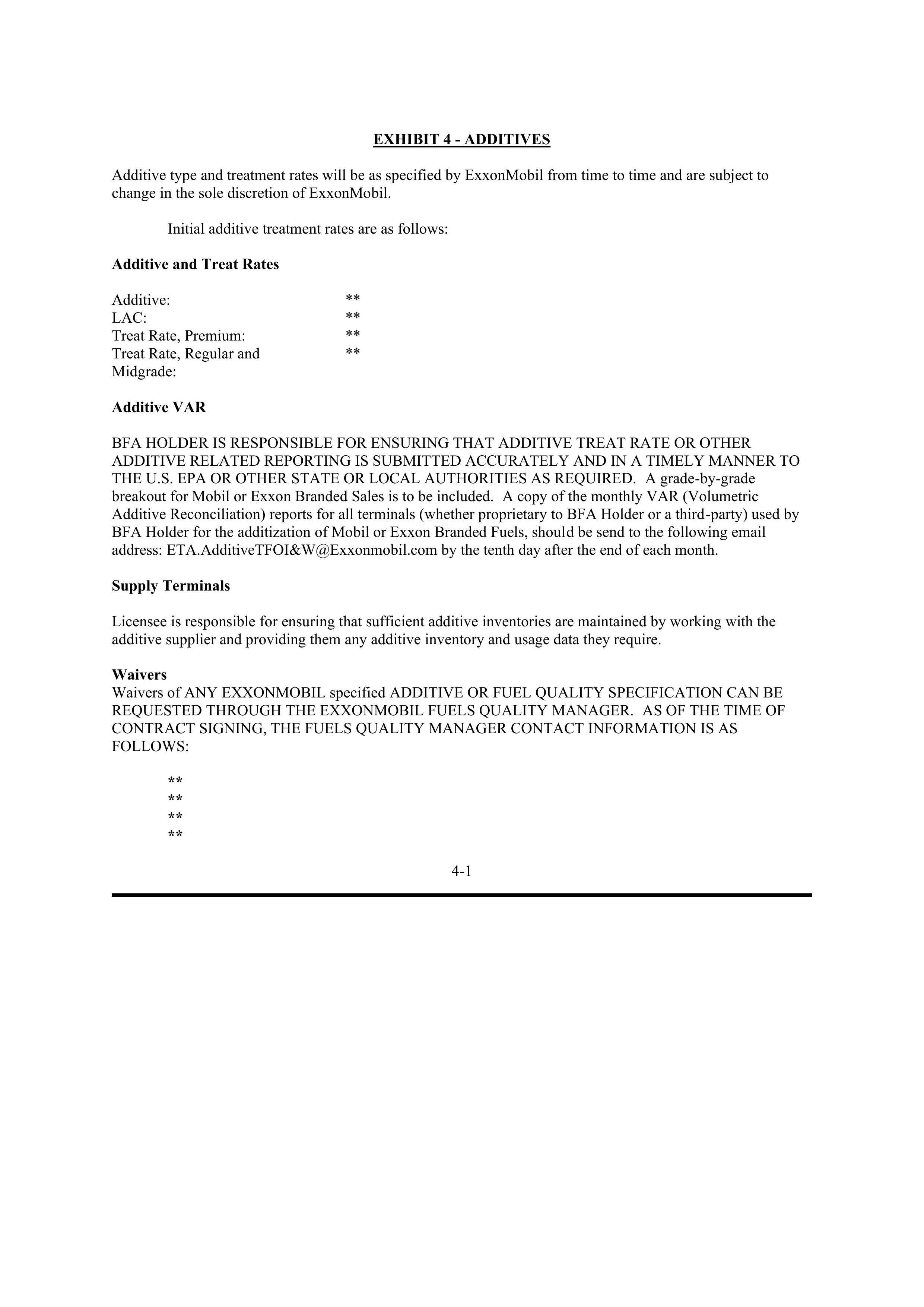 ExxonMobil Brand Fee Agreement — page 73