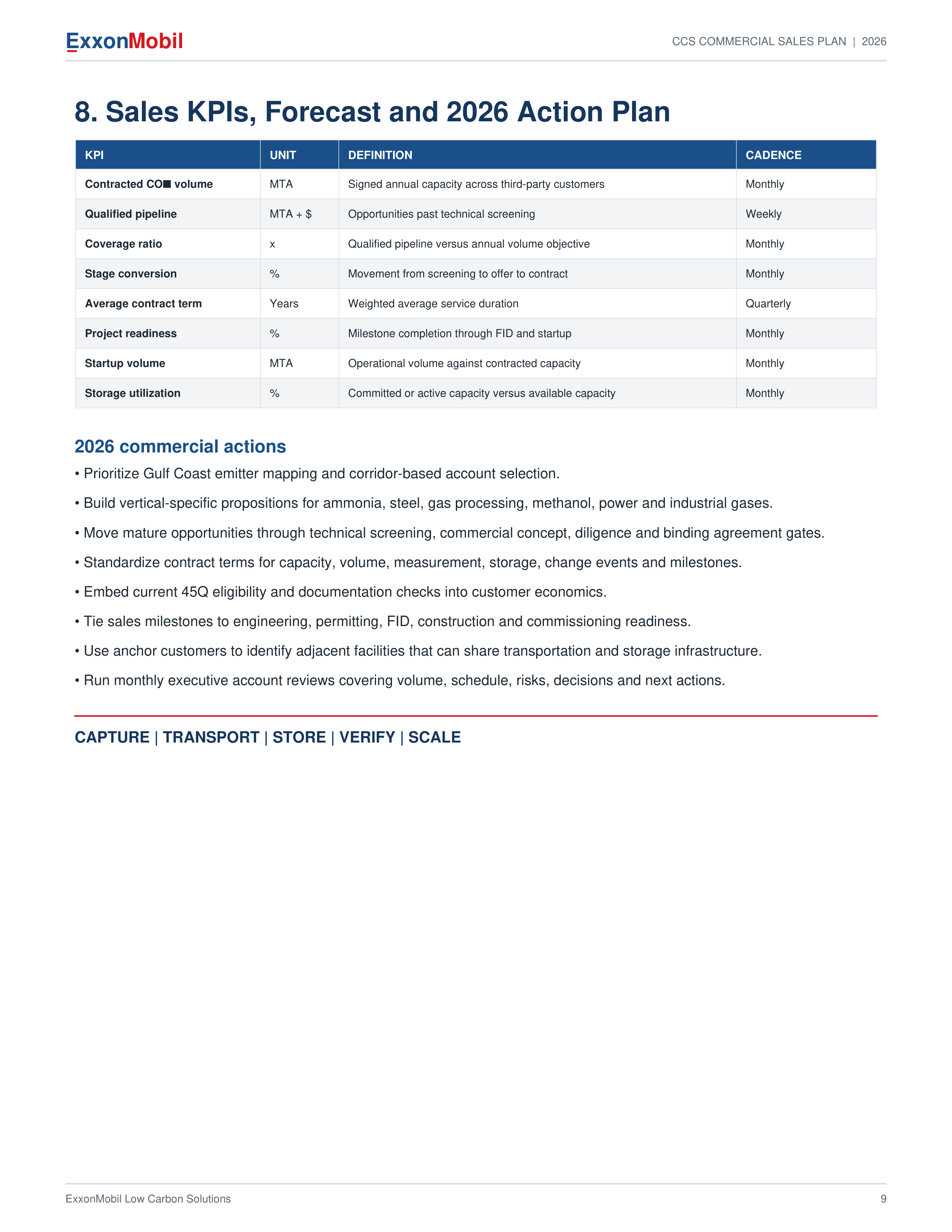 ExxonMobil Carbon Capture & Storage Commercial Sales Plan — page 9