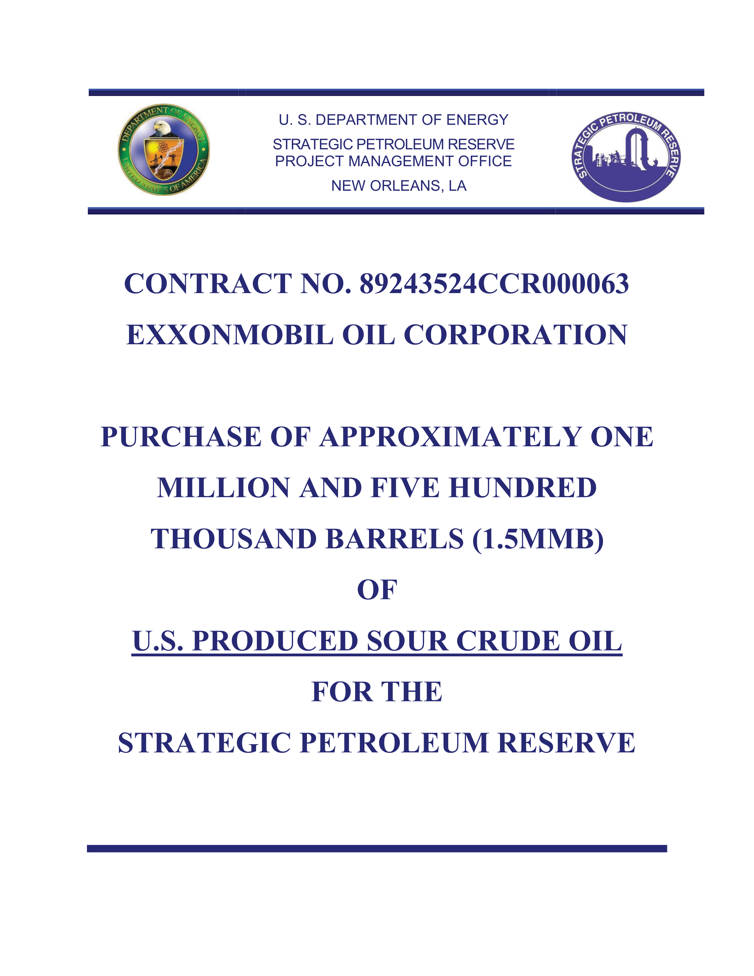 EXXONMOBIL OIL CORPORATION PURCHASE — page 1