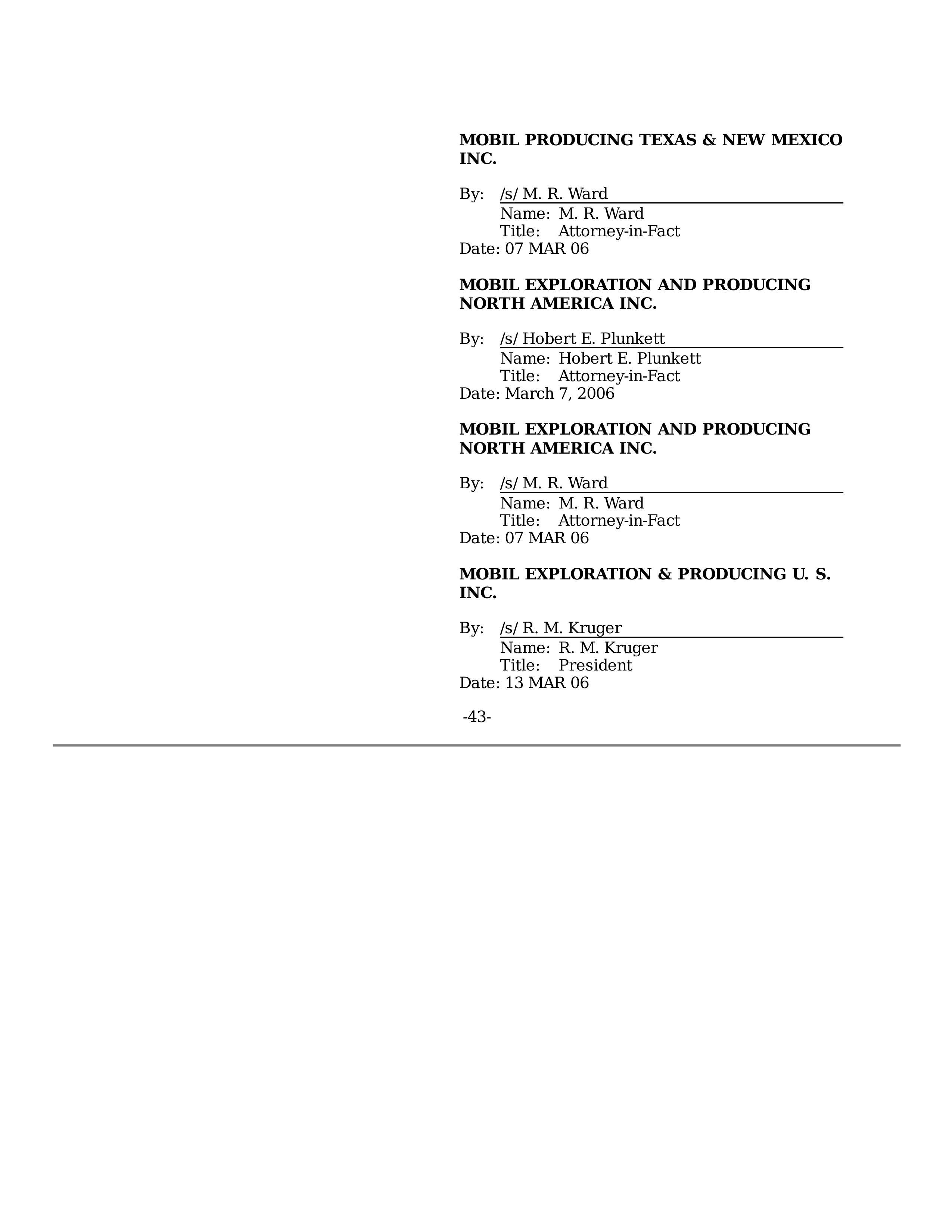 ExxonMobil Purchase and Sale Agreement — page 43
