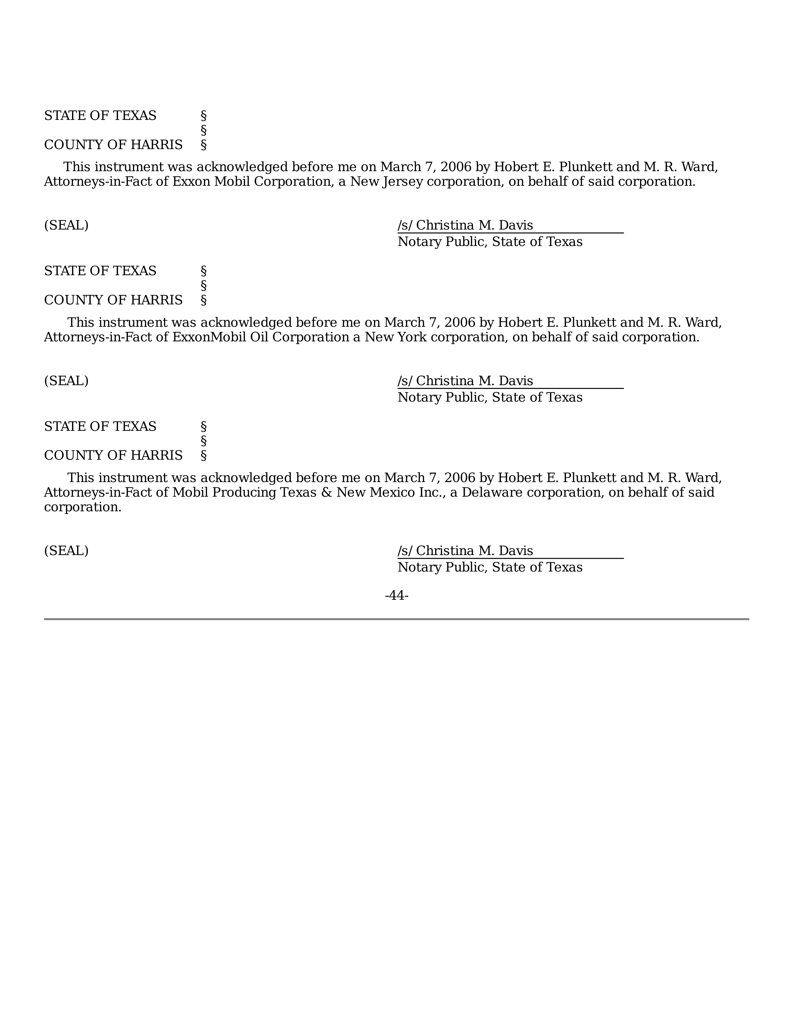 ExxonMobil Purchase and Sale Agreement — page 44