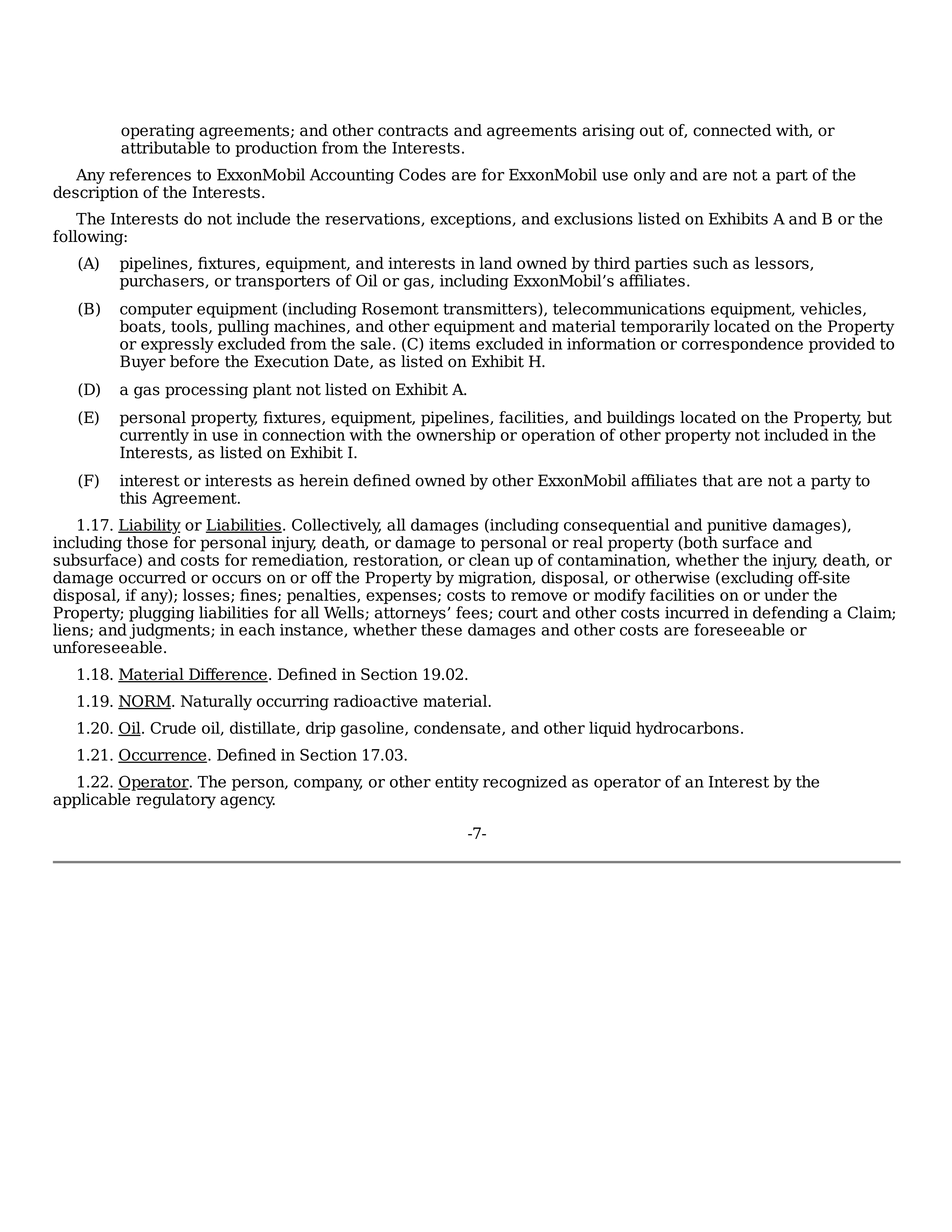 ExxonMobil Purchase and Sale Agreement — page 7