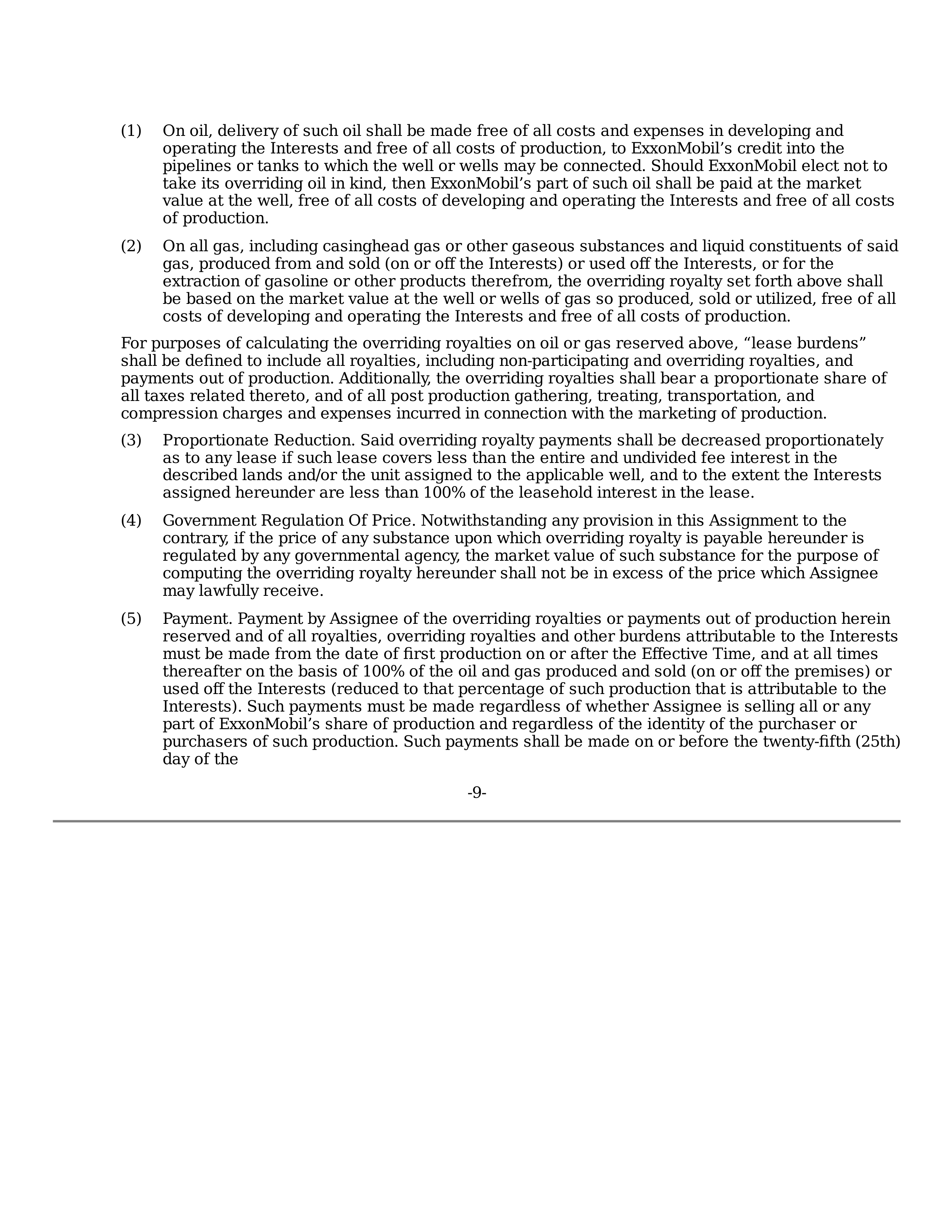 ExxonMobil Purchase and Sale Agreement — page 9