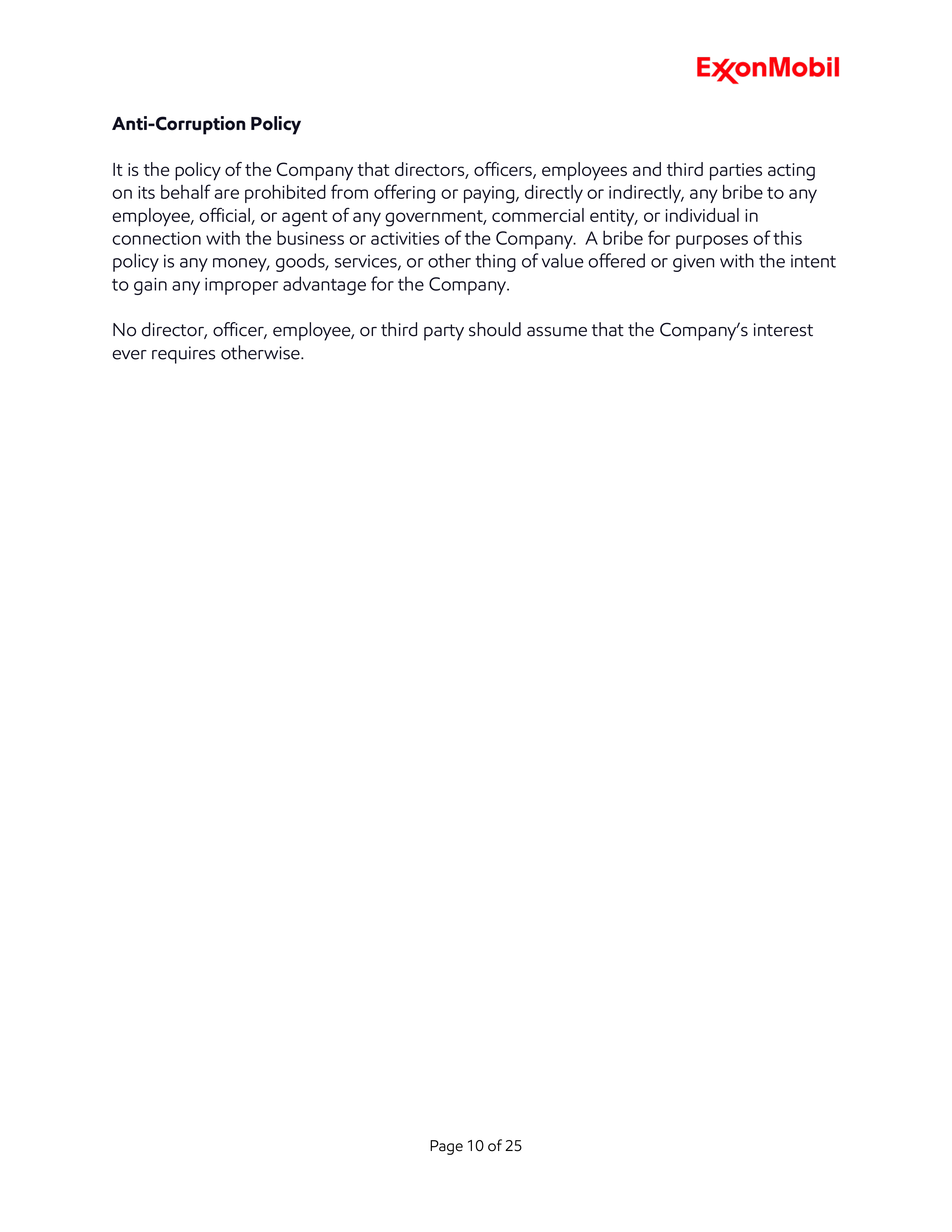 ExxonMobil Standards of Business Conduct Handbook — page 10