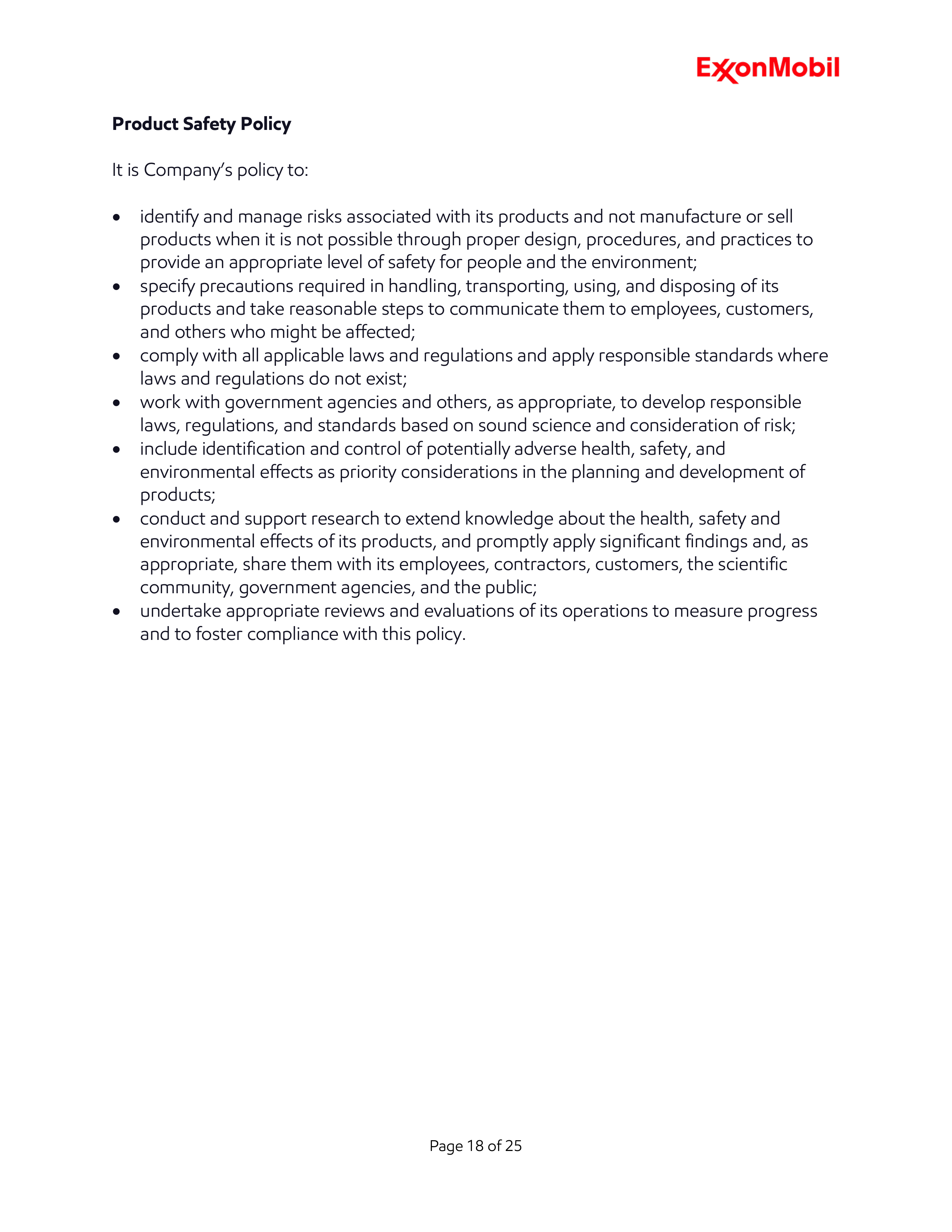 ExxonMobil Standards of Business Conduct Handbook — page 18