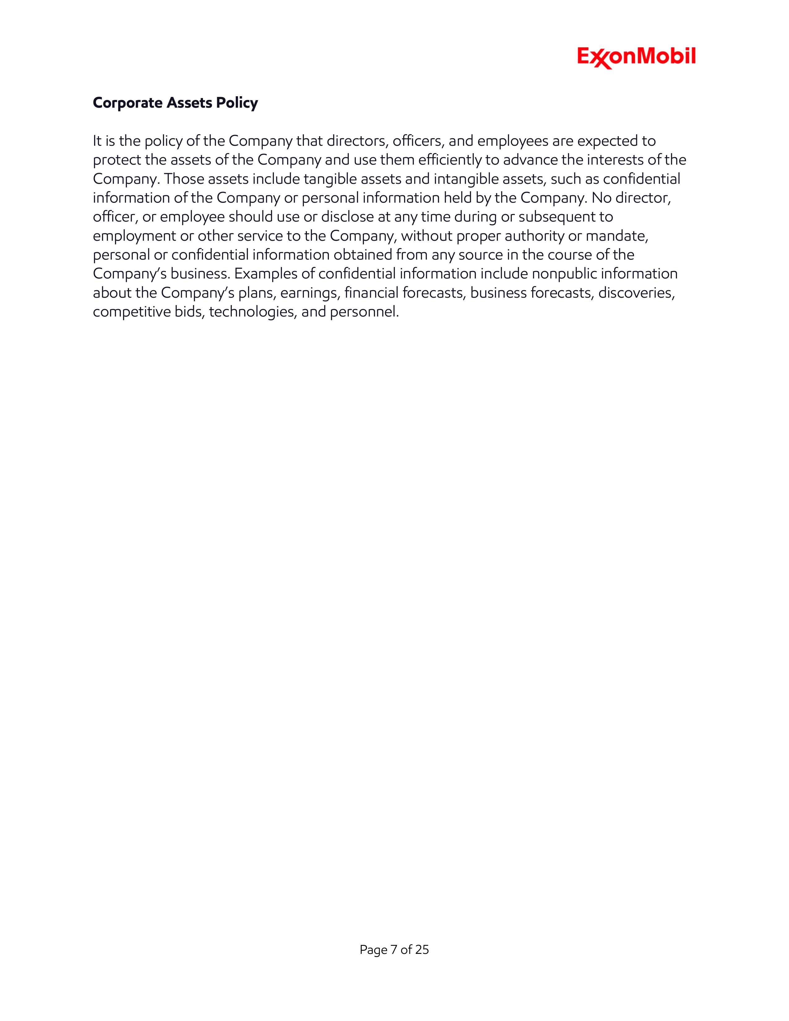 ExxonMobil Standards of Business Conduct Handbook — page 7