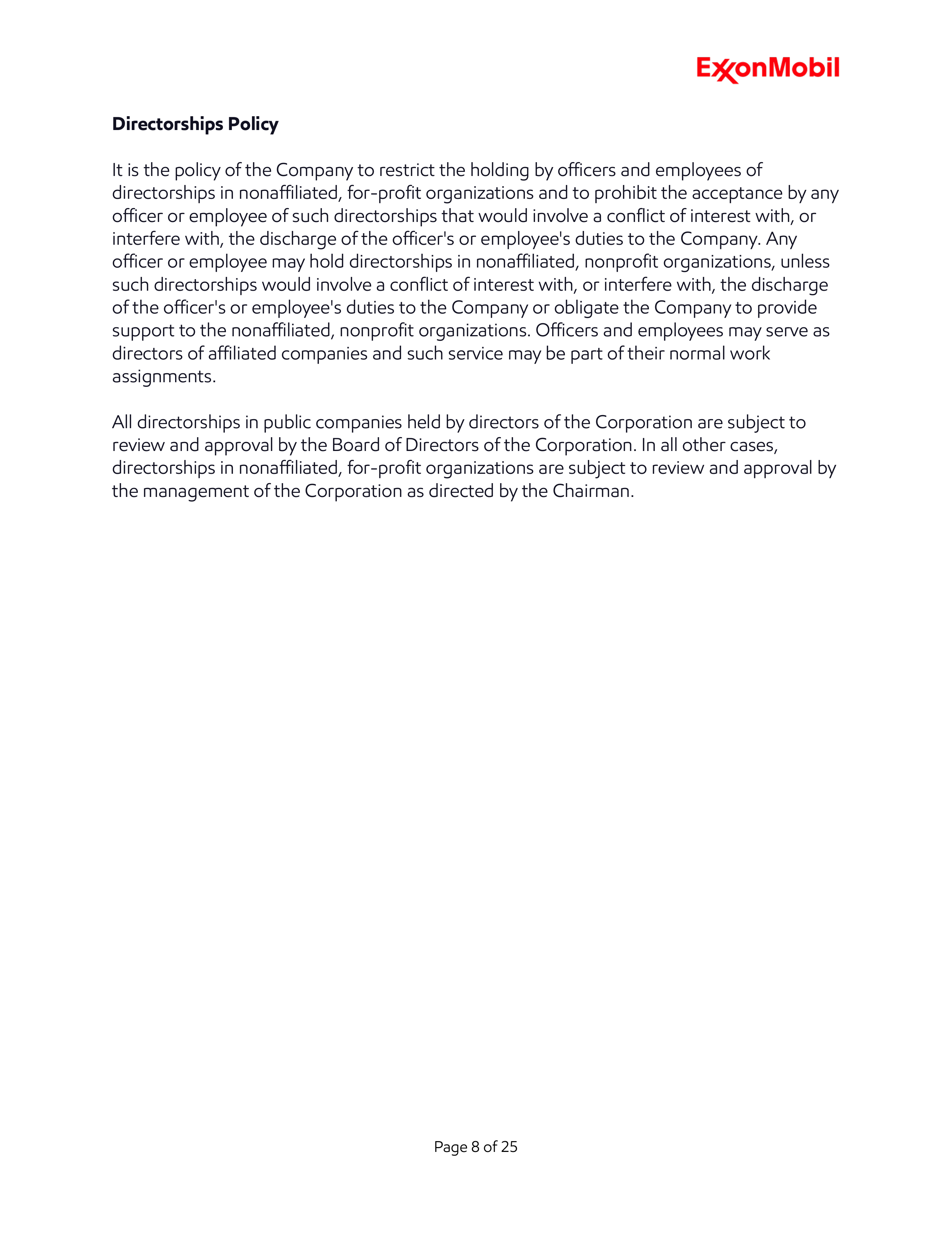ExxonMobil Standards of Business Conduct Handbook — page 8