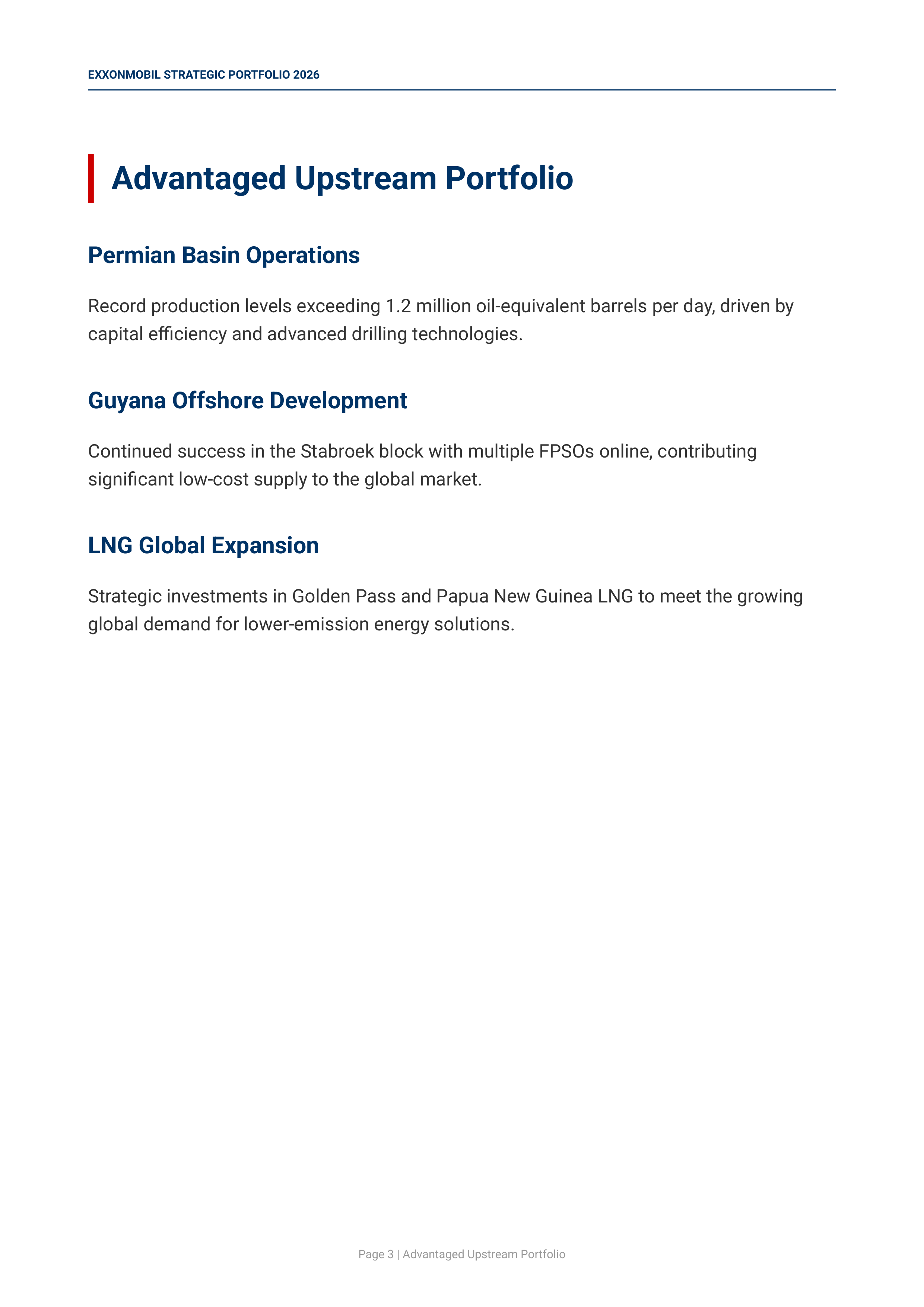 ExxonMobil’s Advantaged Upstream and High-Value Energy Assets Portfolio — page 3