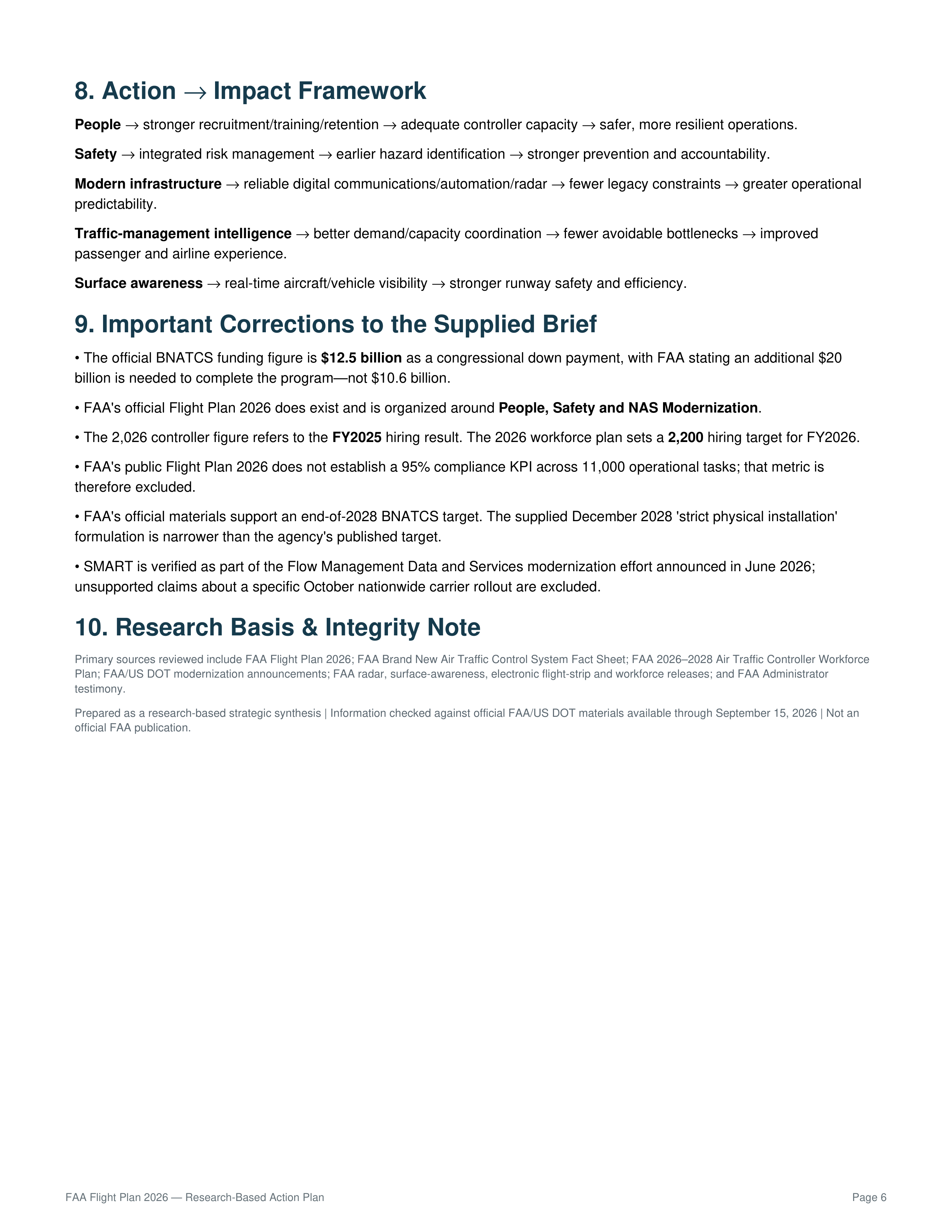 FAA Air Traffic Control Modernization & National Airspace Transformation Action Plan — page 6