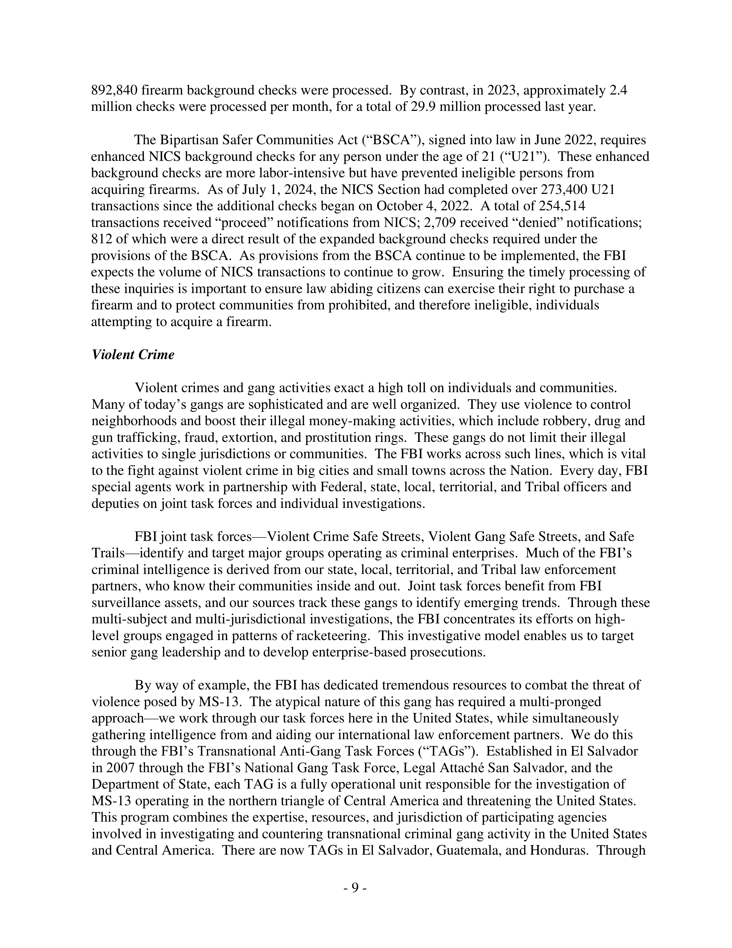 FBI Oversight Hearing Opening Statement — page 10