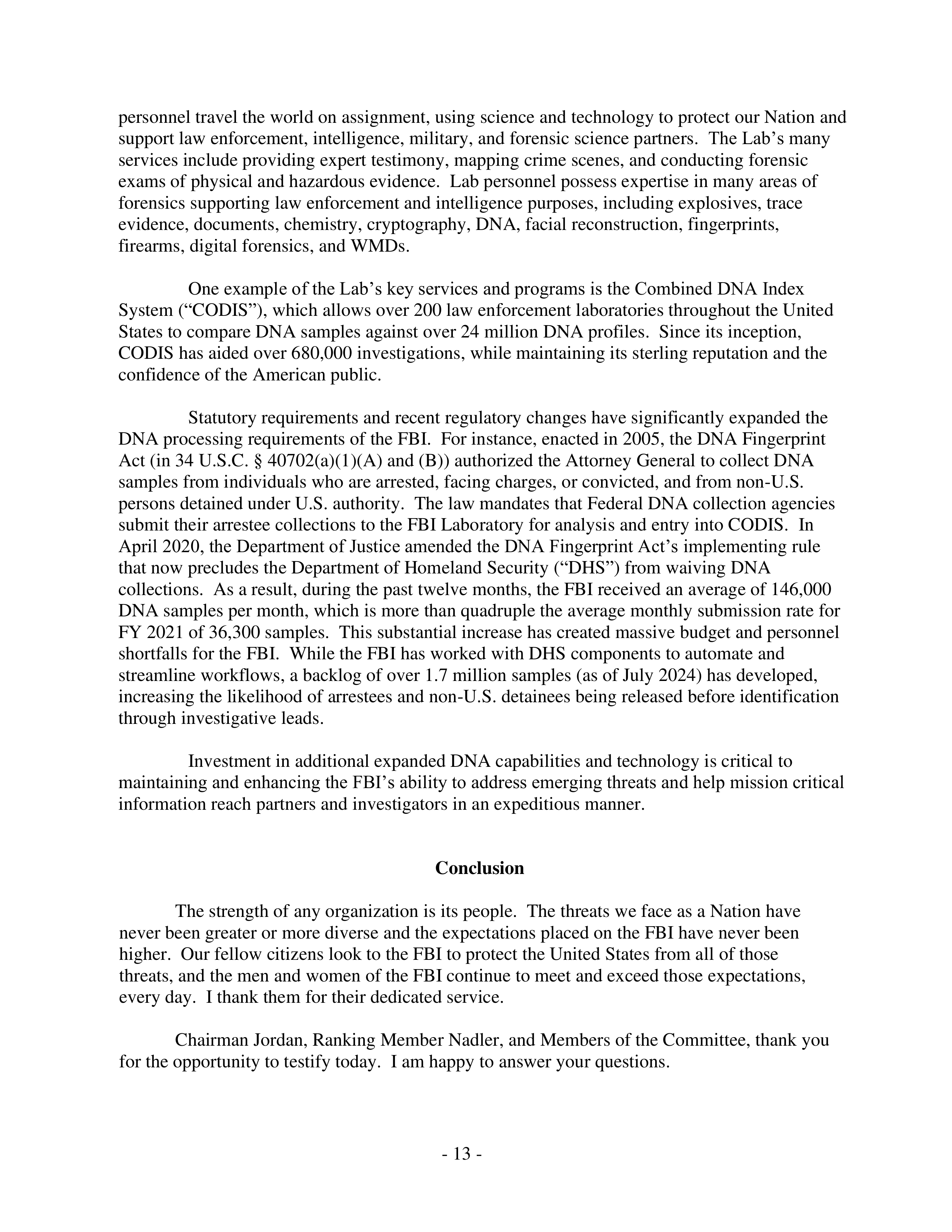 FBI Oversight Hearing Opening Statement — page 14