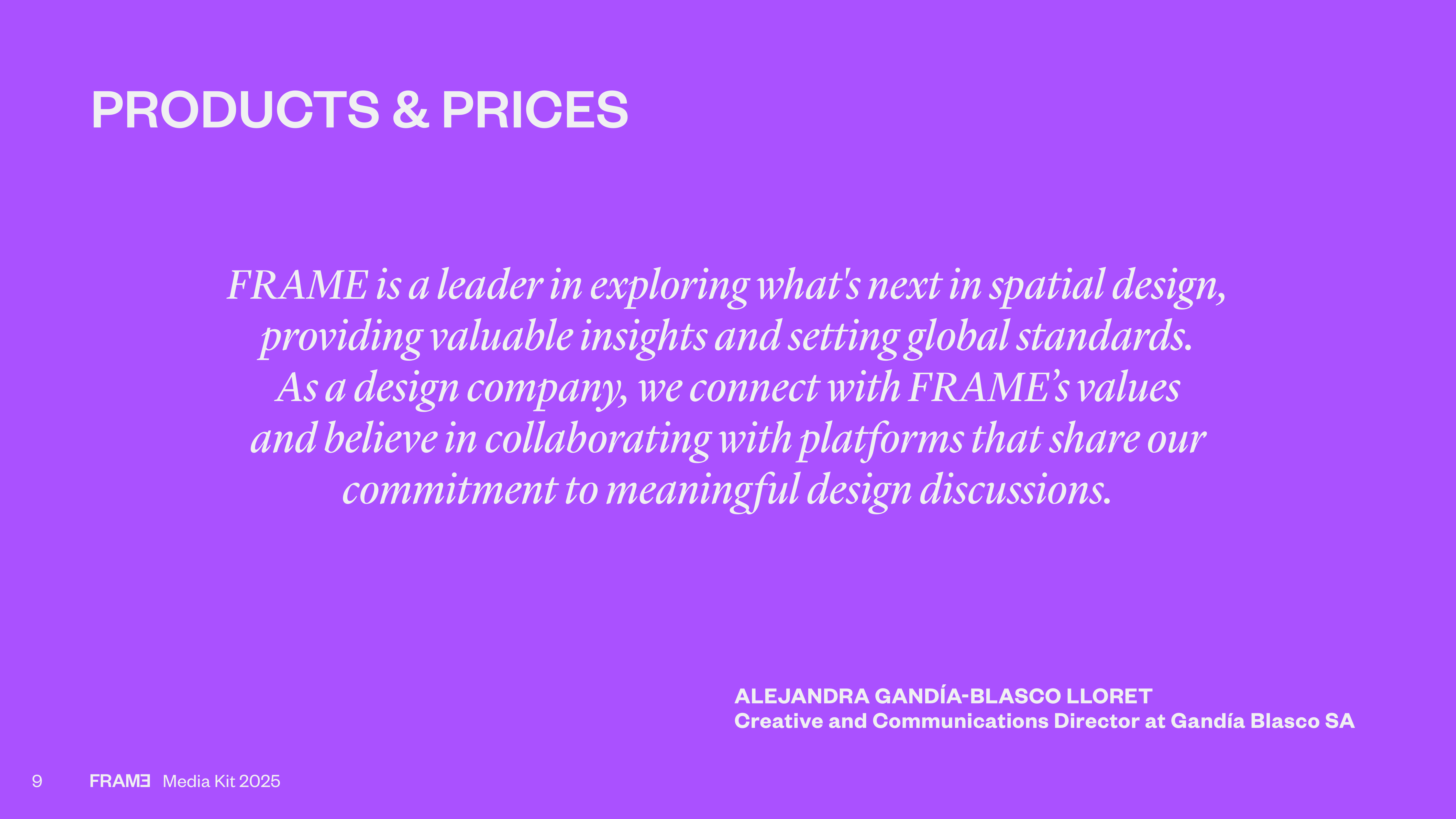 FRAME Media Kit — page 9