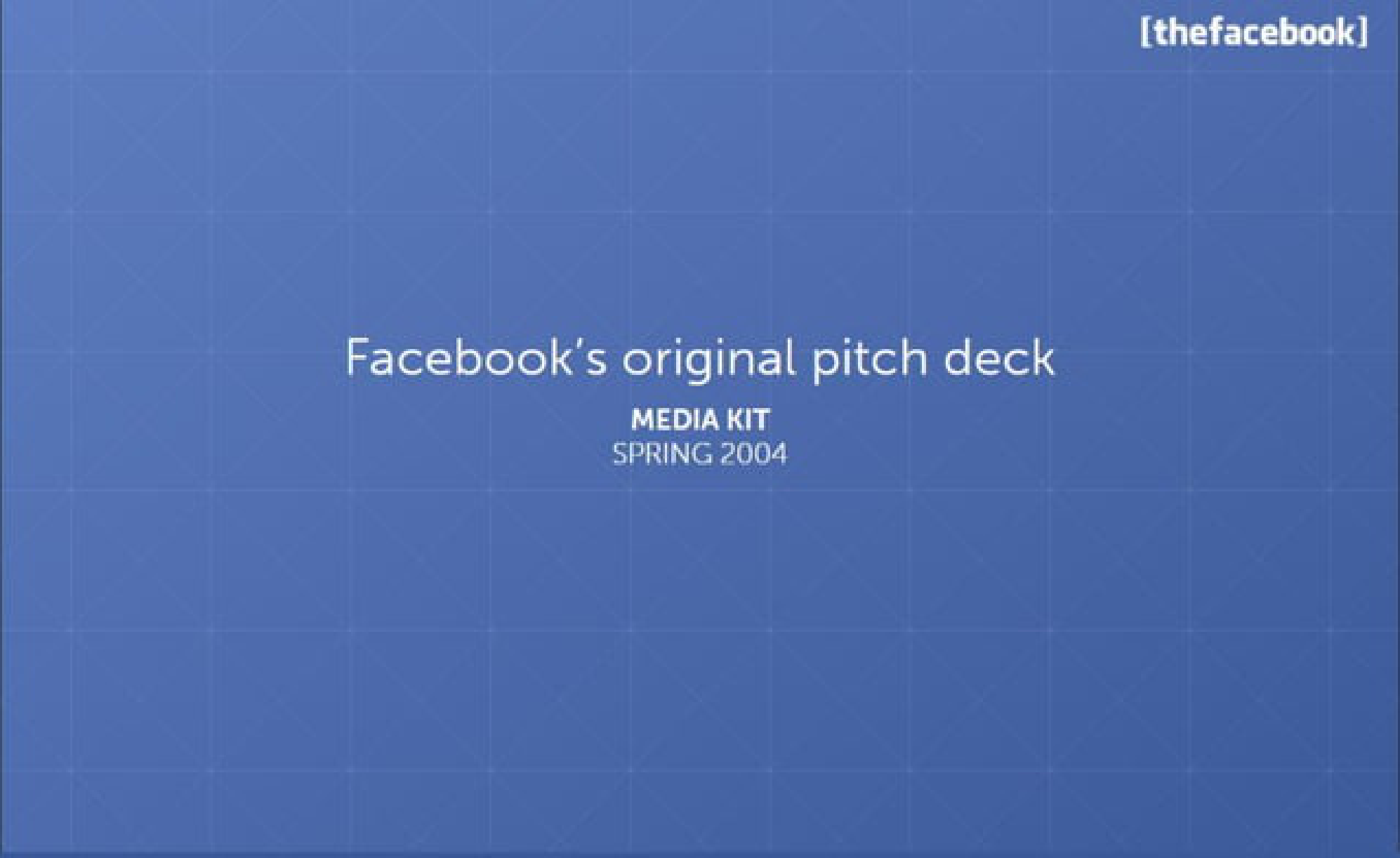 Facebook Pitch Deck — page 1