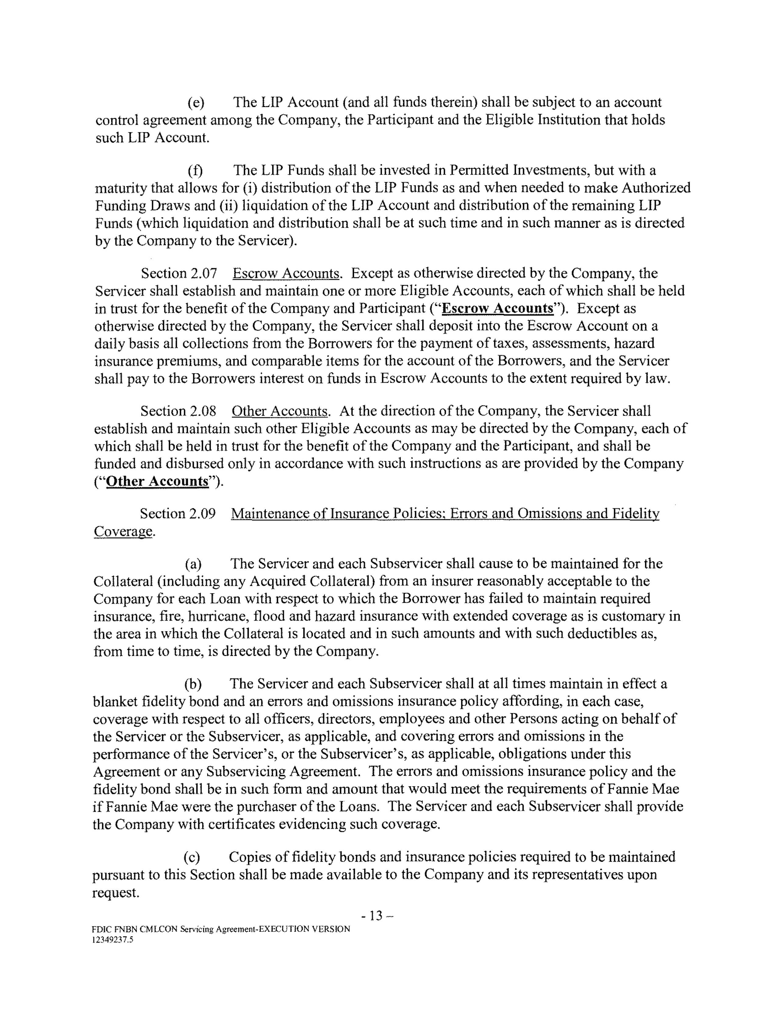 Fannie Mae Commercial Mortgage Loan Servicing Agreement — page 17