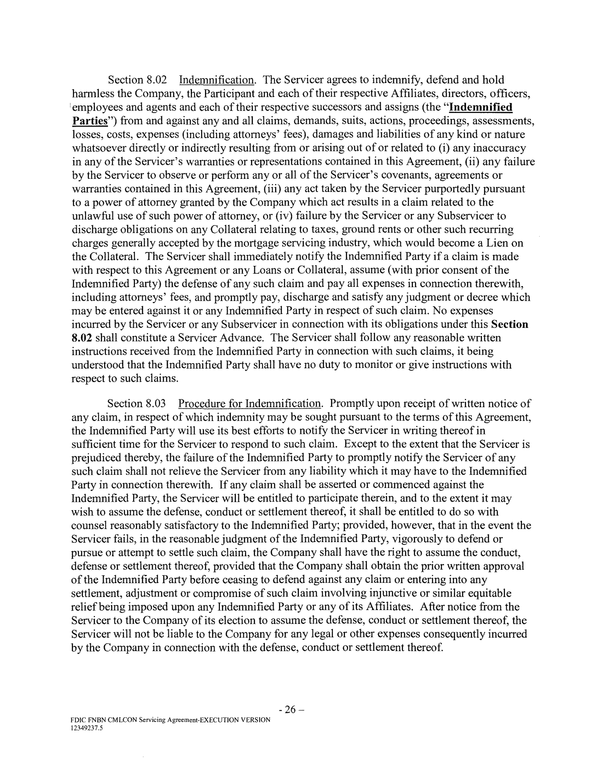 Fannie Mae Commercial Mortgage Loan Servicing Agreement — page 30