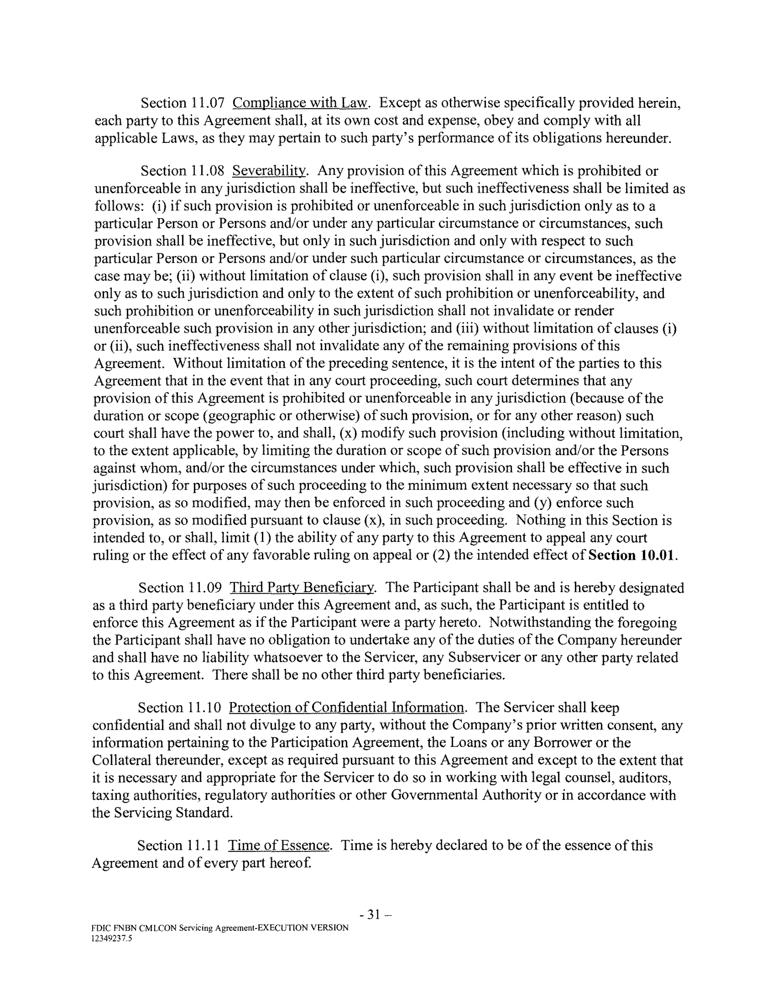 Fannie Mae Commercial Mortgage Loan Servicing Agreement — page 35