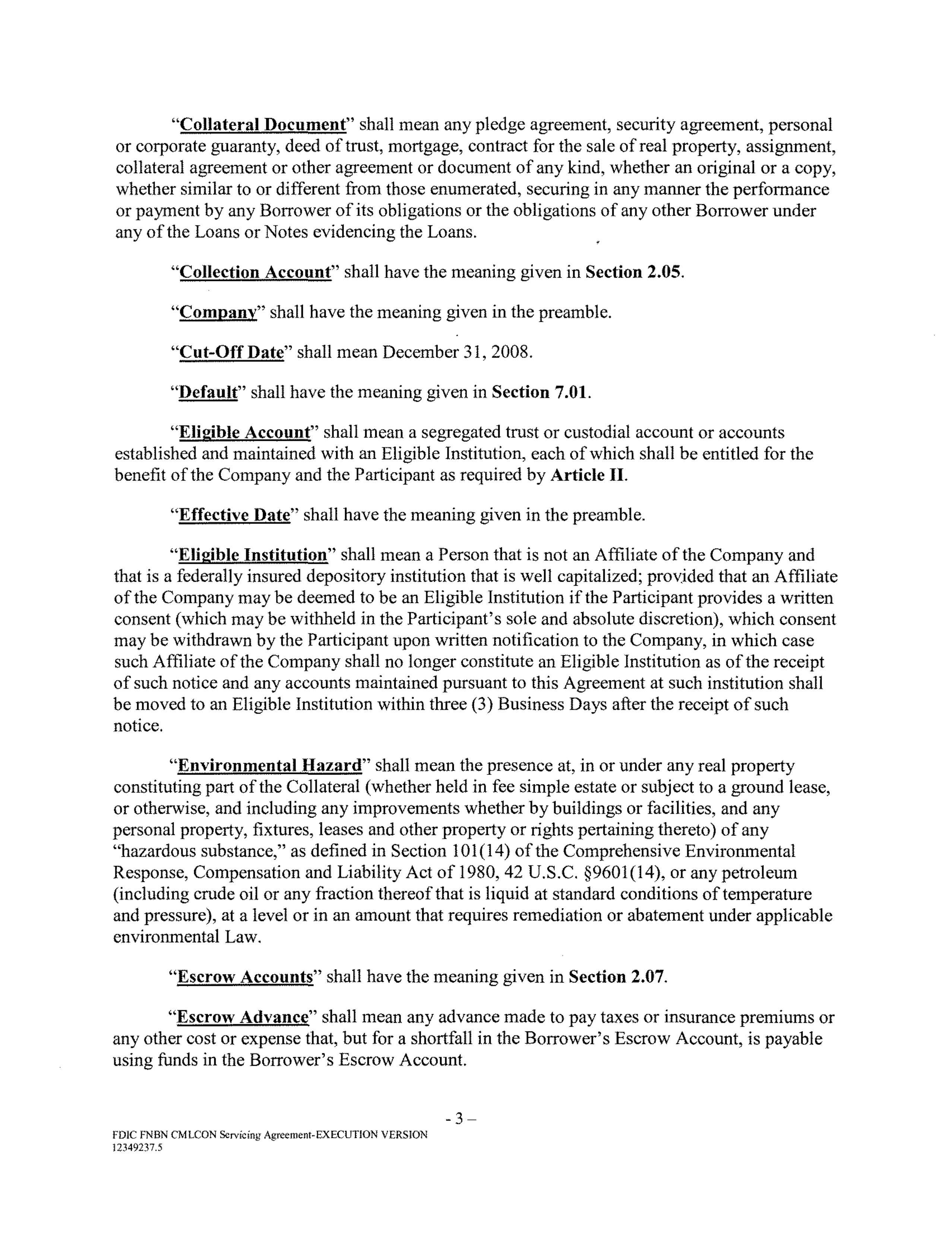 Fannie Mae Commercial Mortgage Loan Servicing Agreement — page 7
