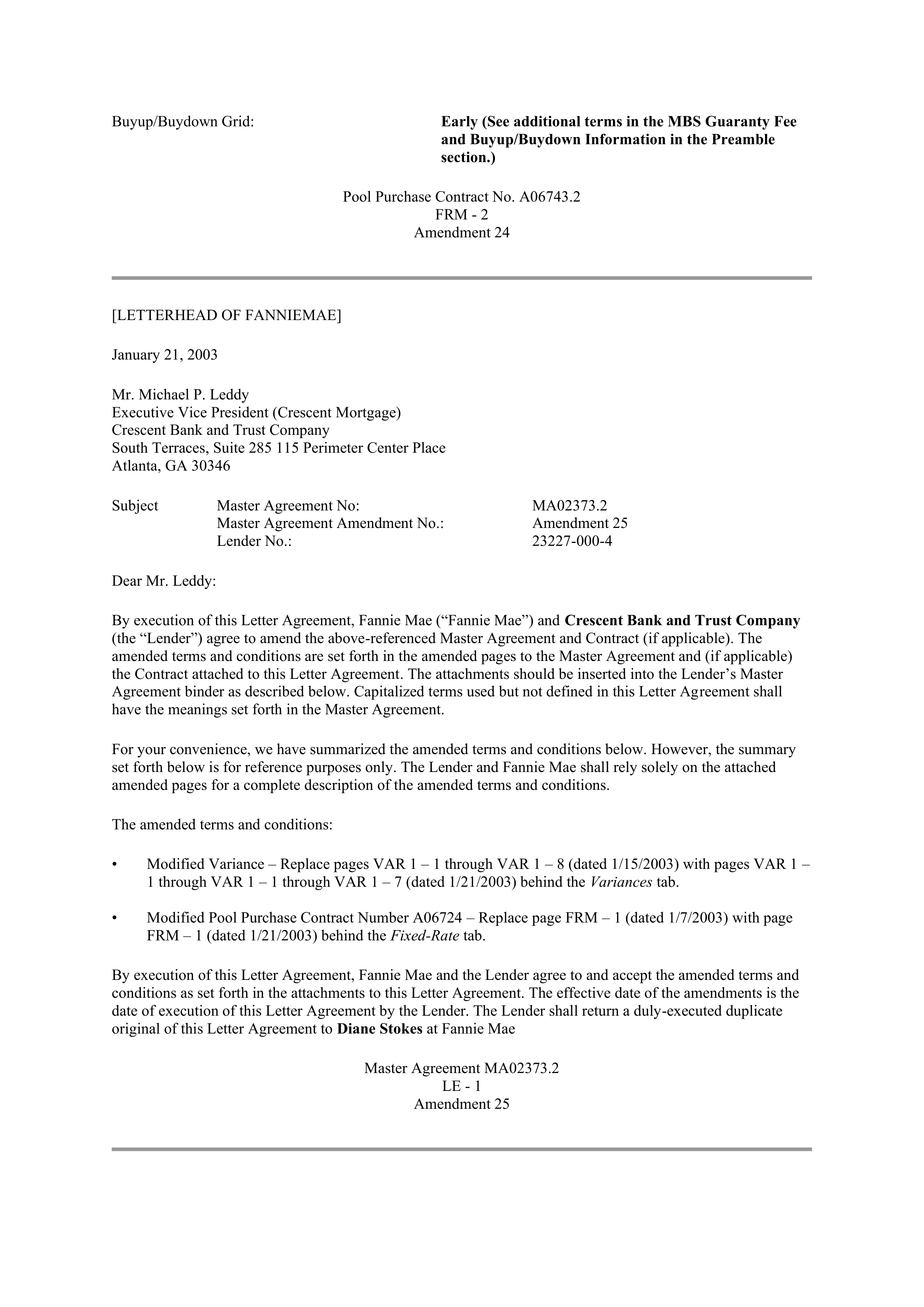 Fannie Mae Master Agreement — page 104