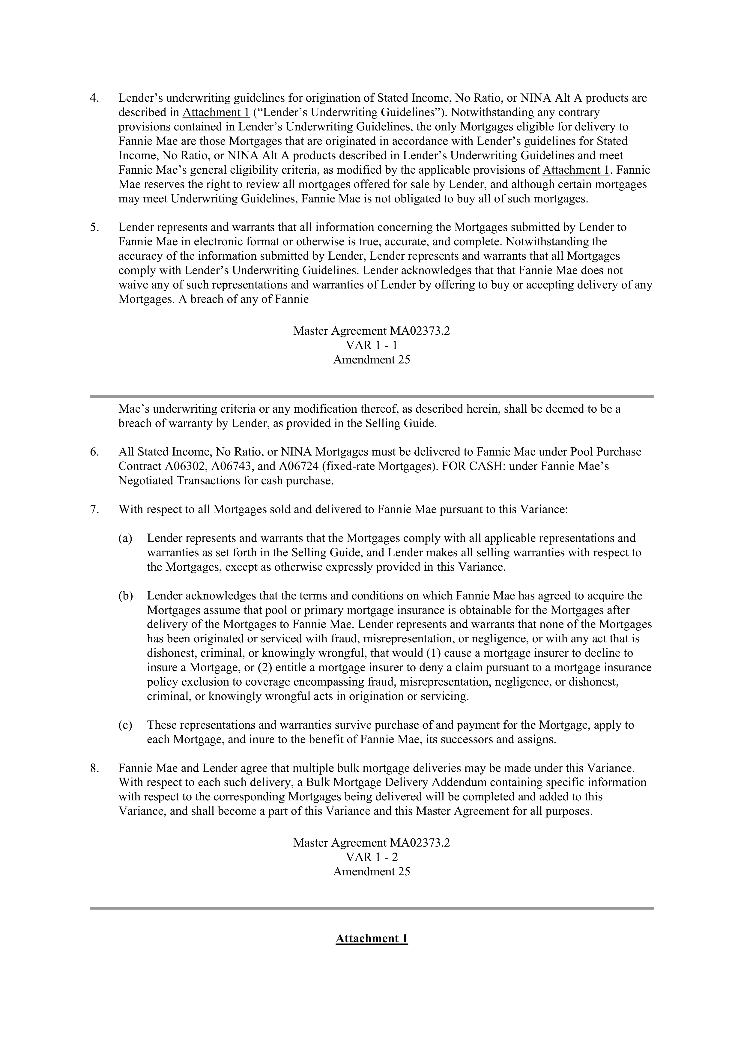 Fannie Mae Master Agreement — page 106