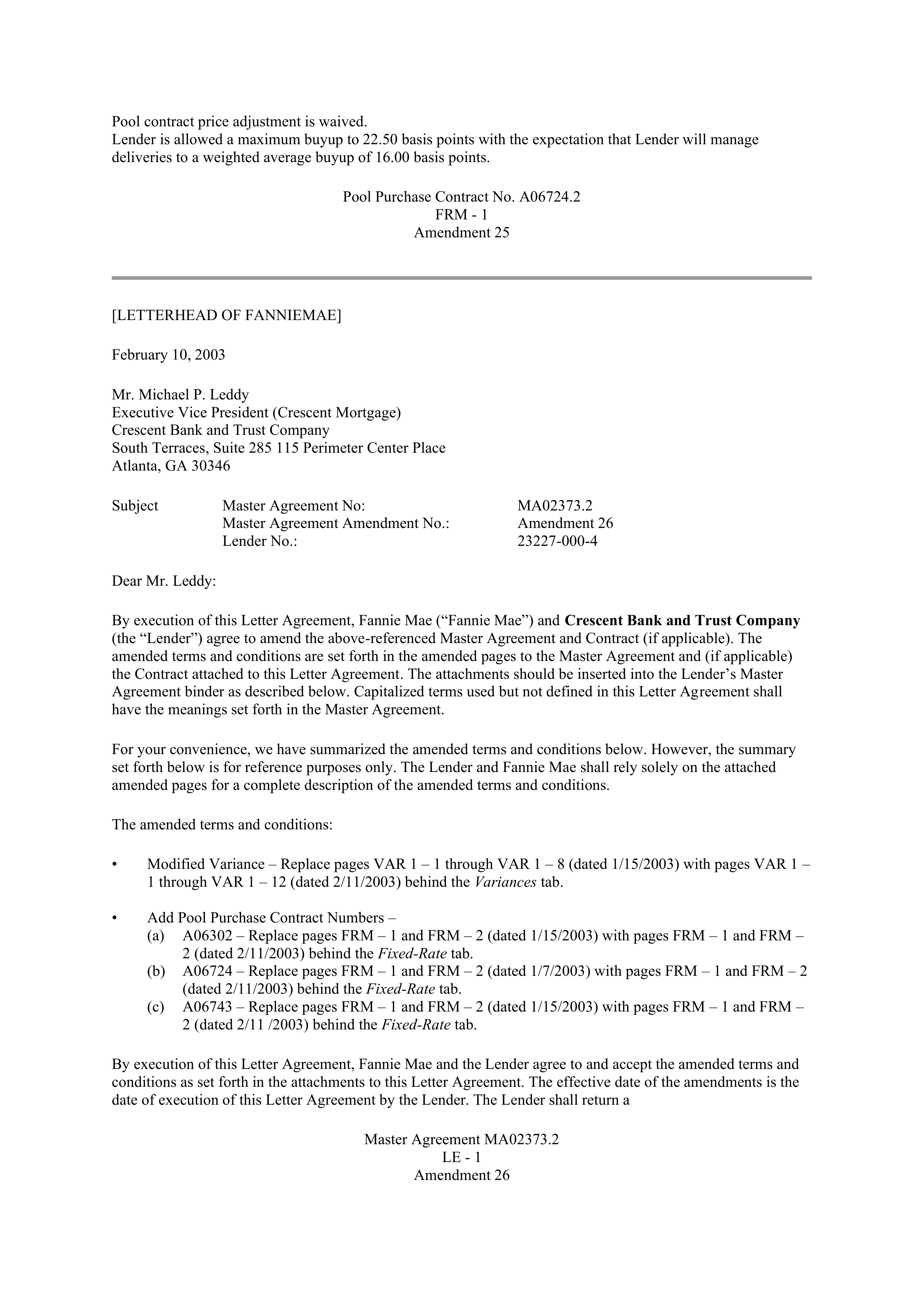 Fannie Mae Master Agreement — page 111