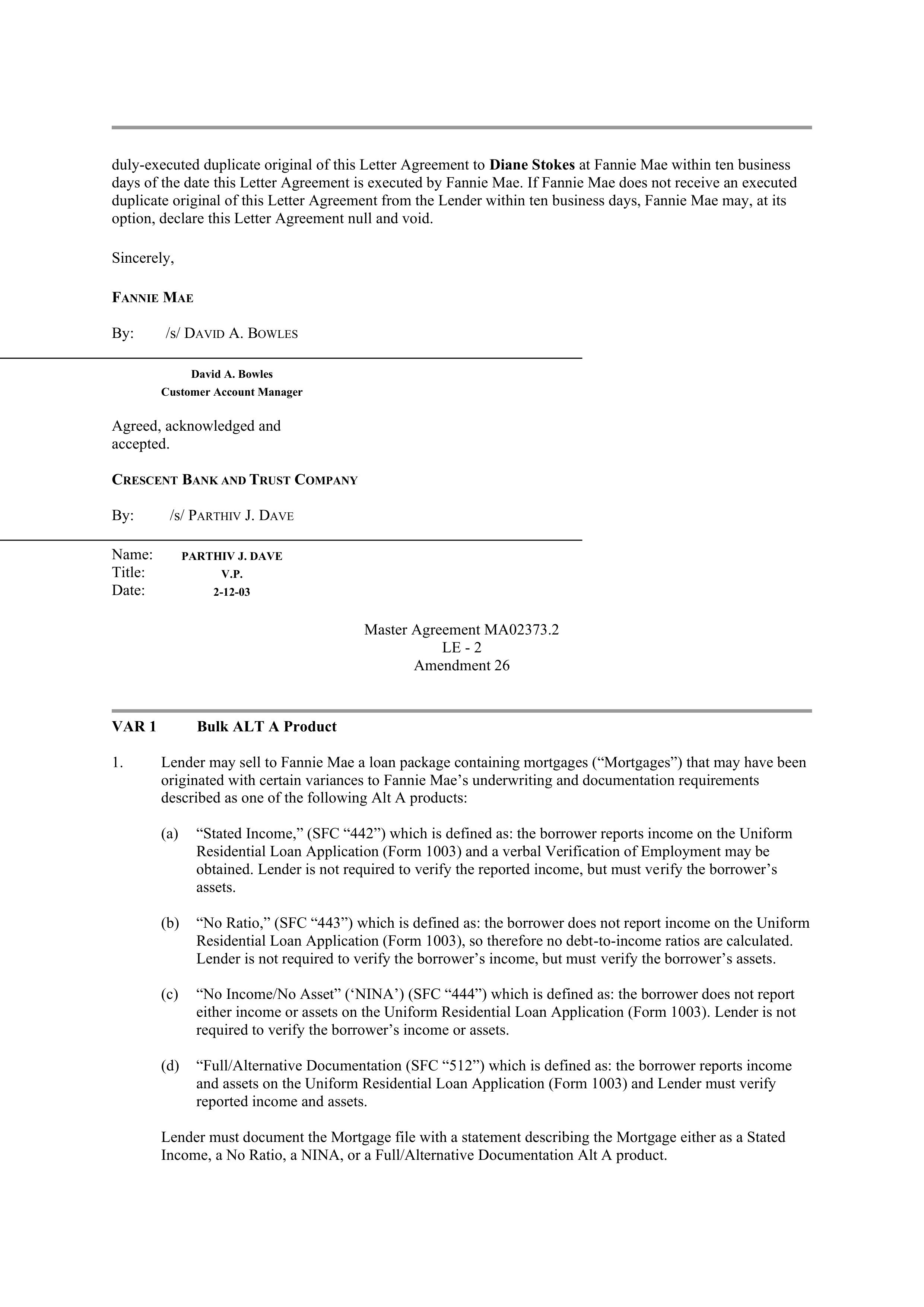 Fannie Mae Master Agreement — page 112