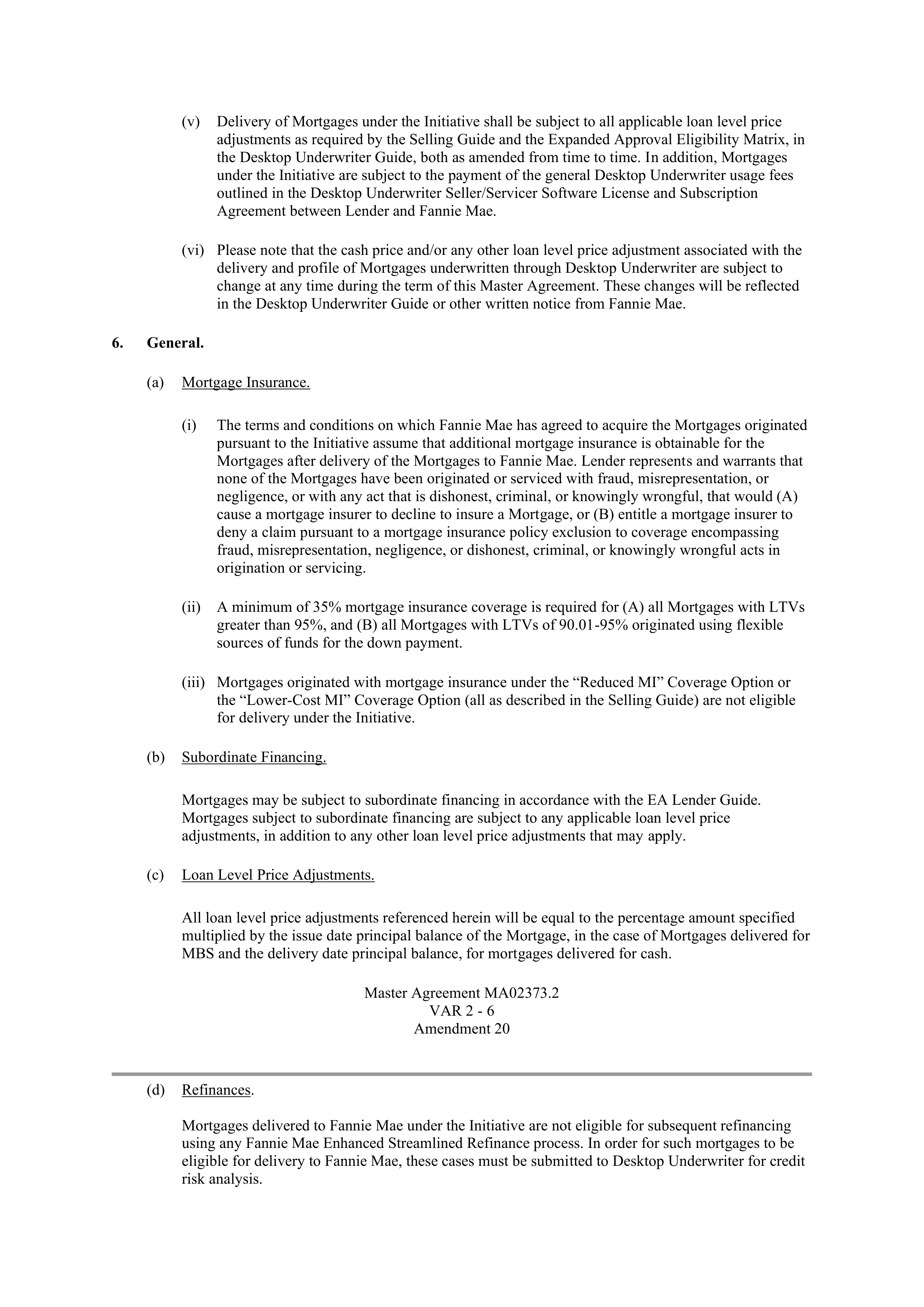 Fannie Mae Master Agreement — page 12