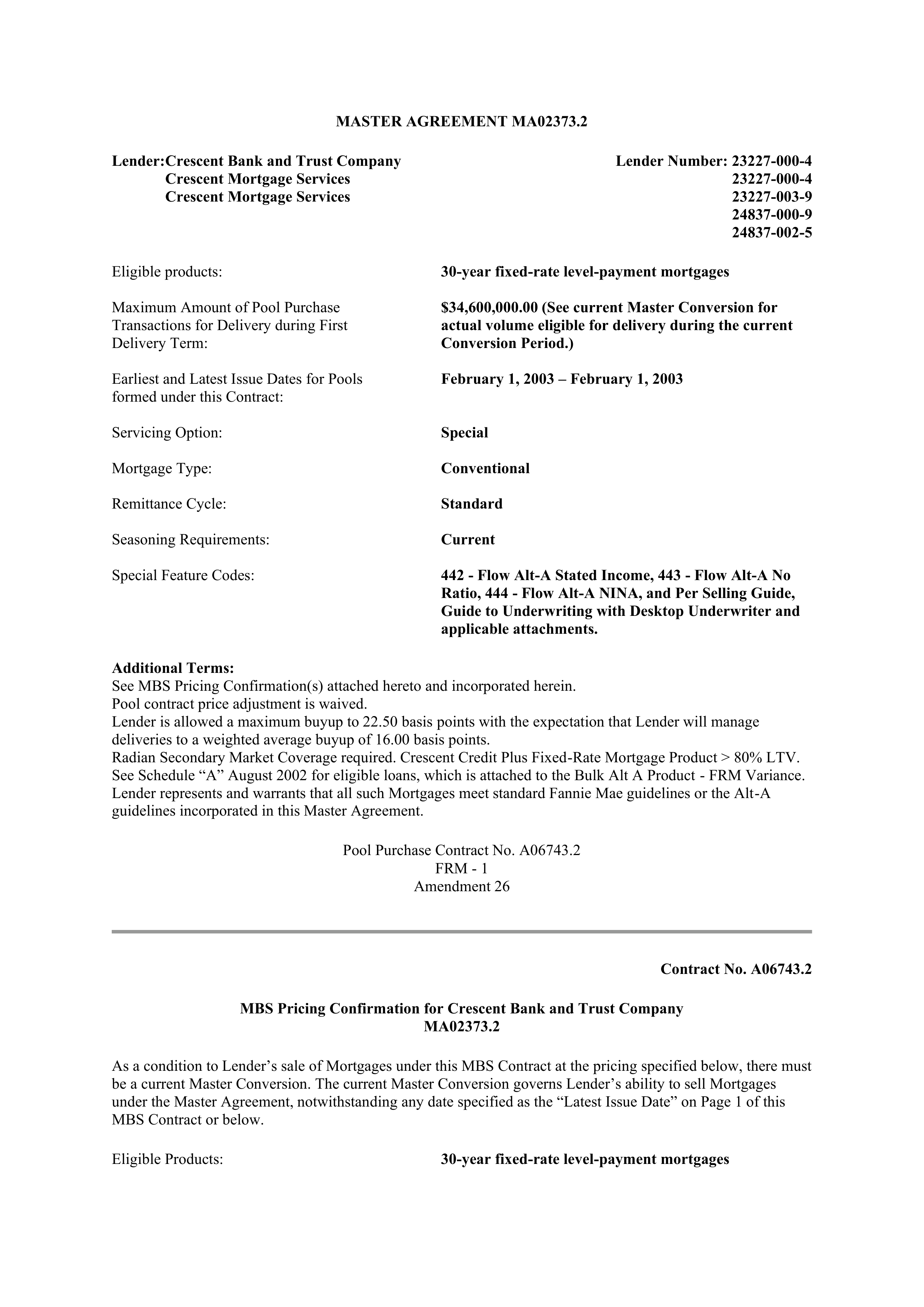 Fannie Mae Master Agreement — page 123