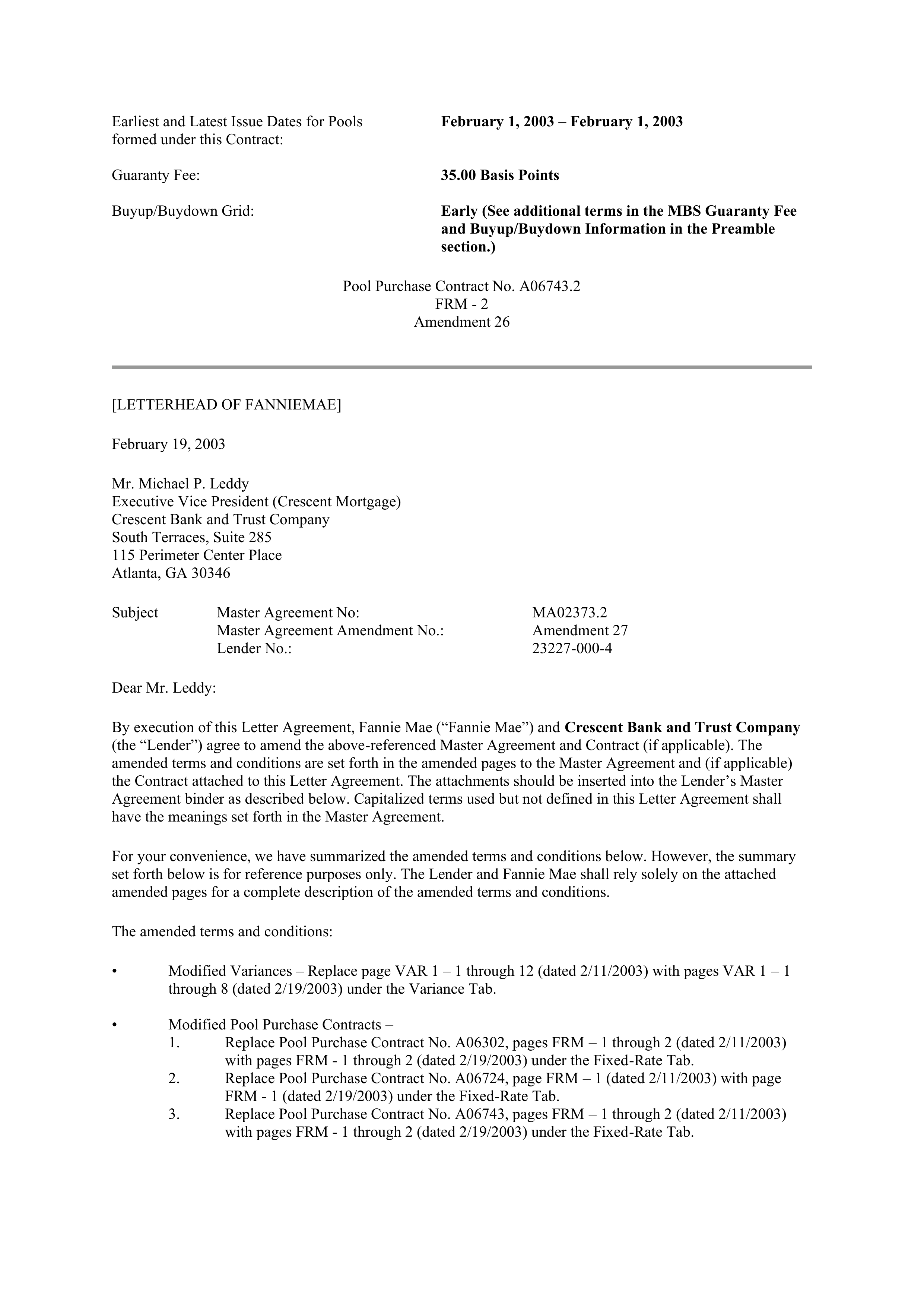 Fannie Mae Master Agreement — page 124